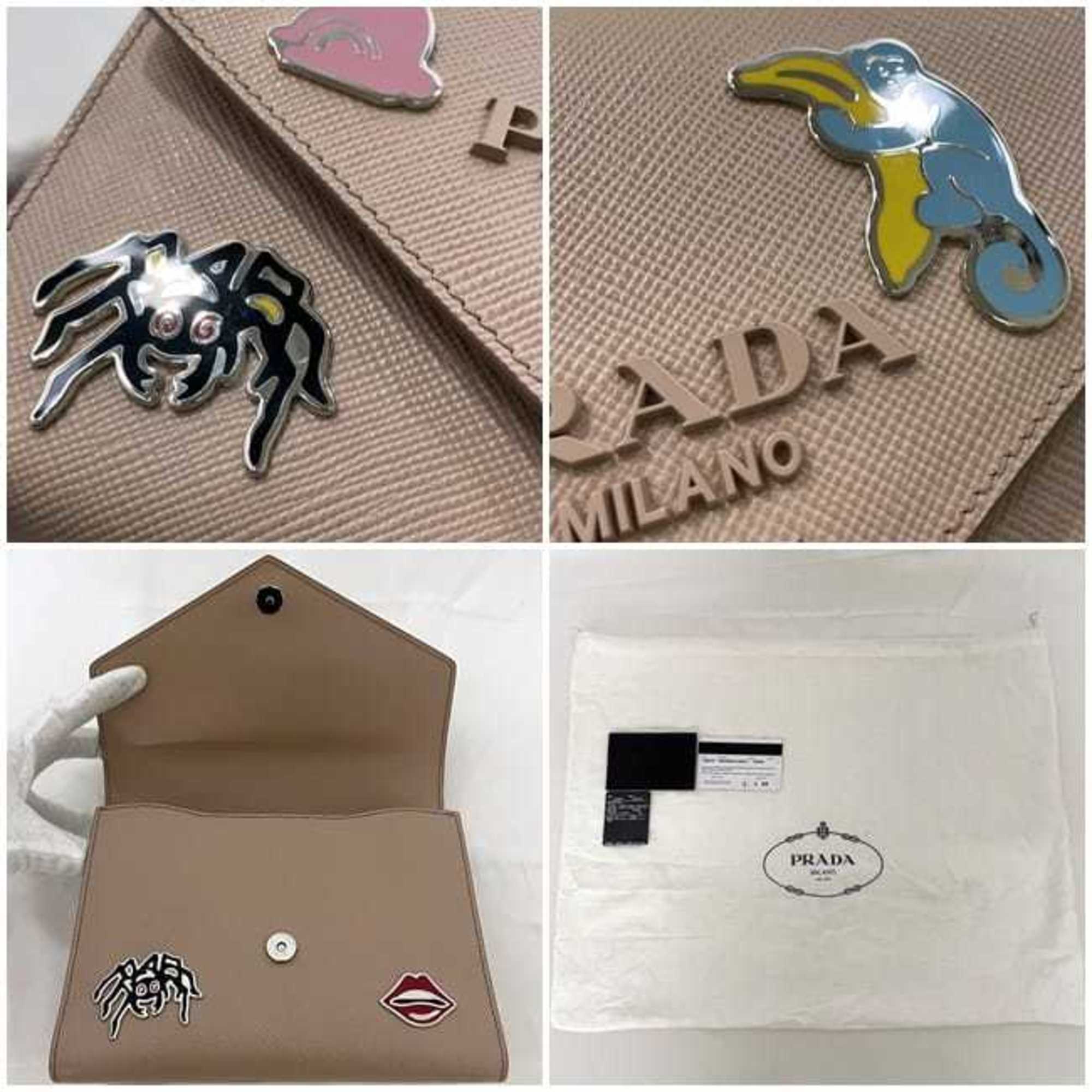 Prada Beige Saffiano Shoulder Bag (Pre-Owned)
