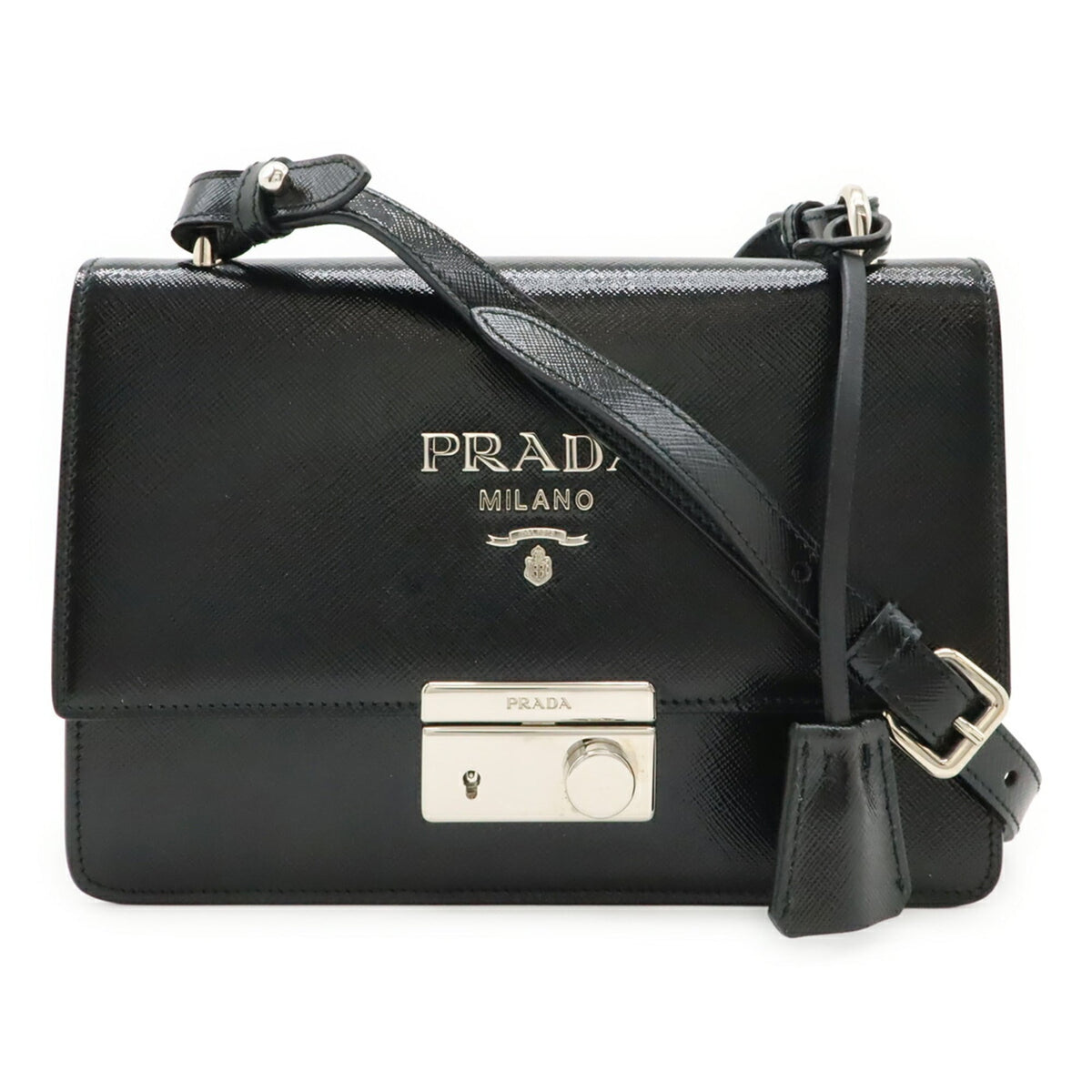 Prada Black Nero Leather Clutch Bag Shoulder Bag (Pre-Owned)