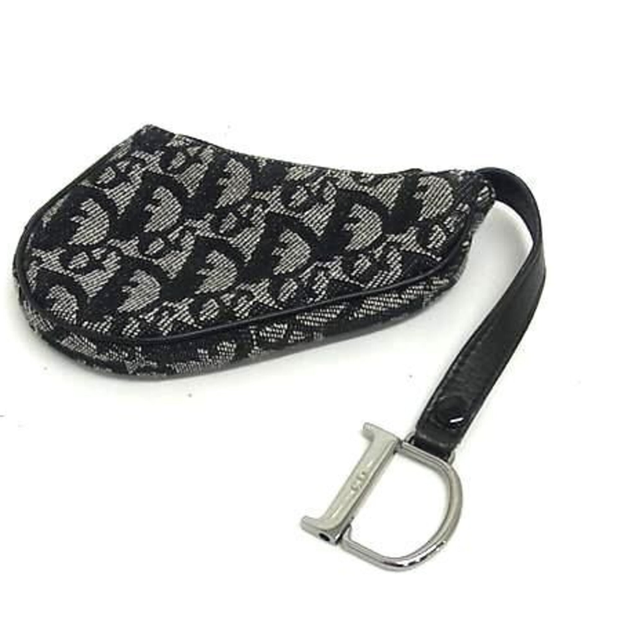 Christian Dior Trotter Black Canvas Coin Purse/Coin Case (Pre-Owned)