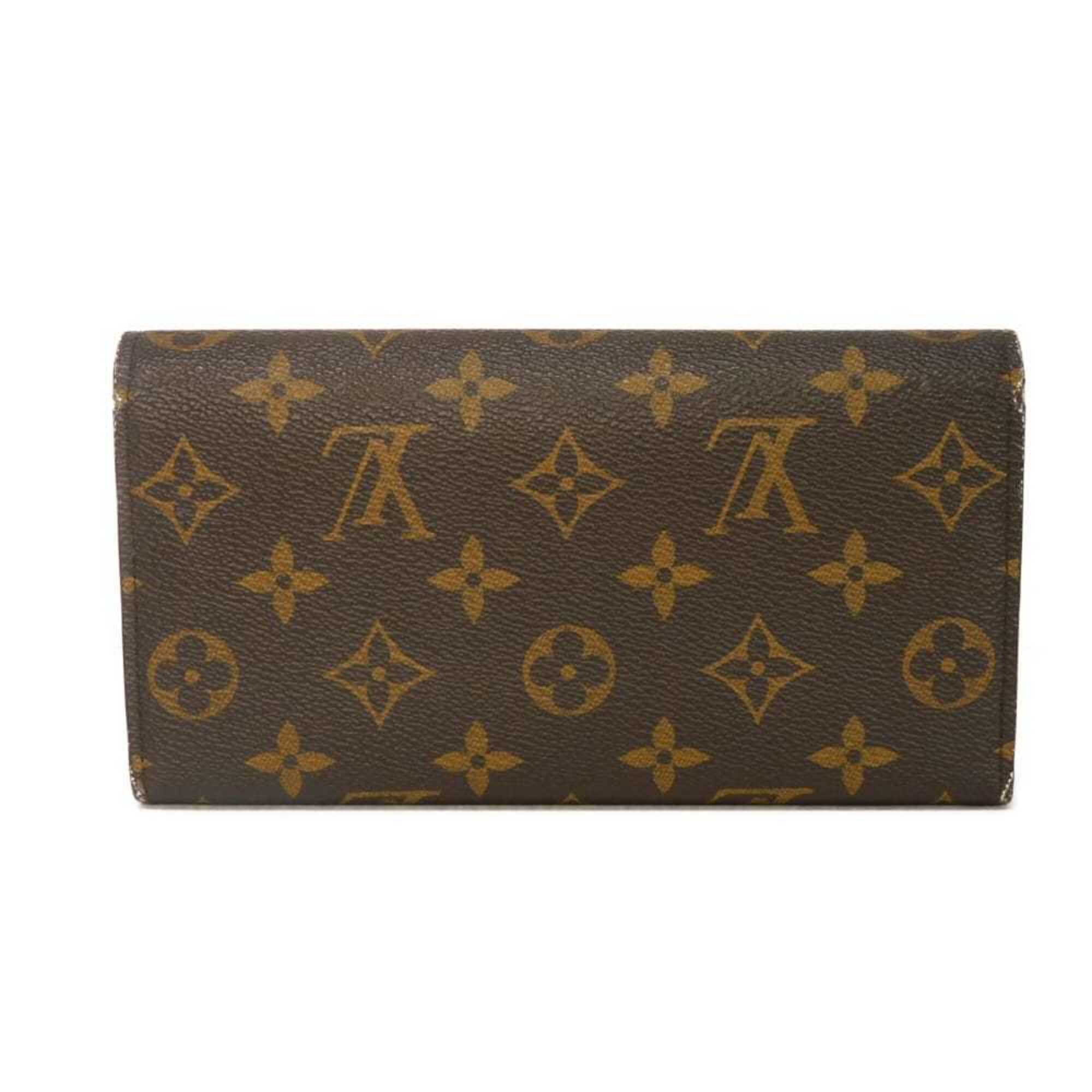 Louis Vuitton Brown Hot Pink Monogram Canvas Leather Long Wallet (Bi-Fold) (Pre-Owned)