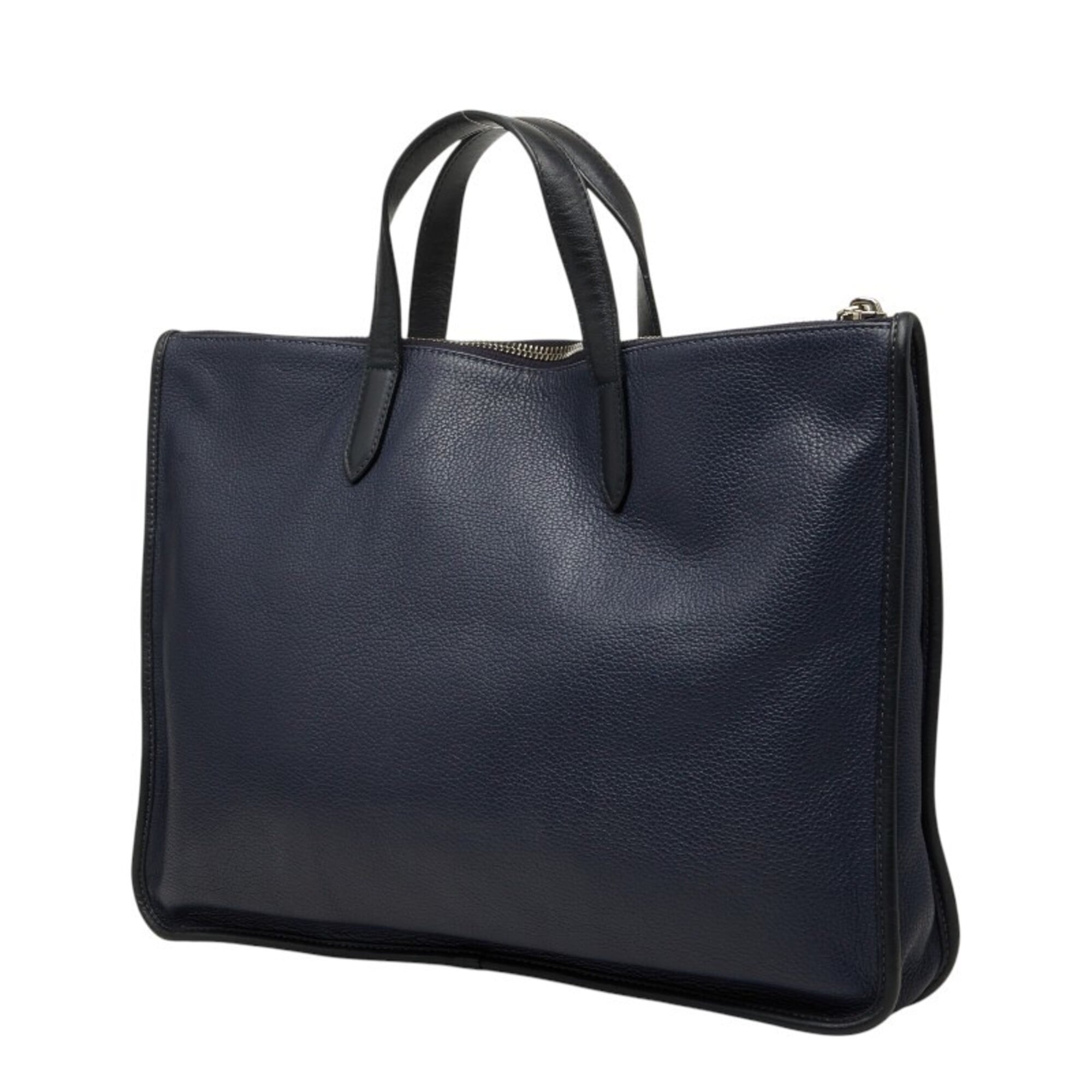 Loewe Navy Leather Briefcase Handbag (Pre-Owned)