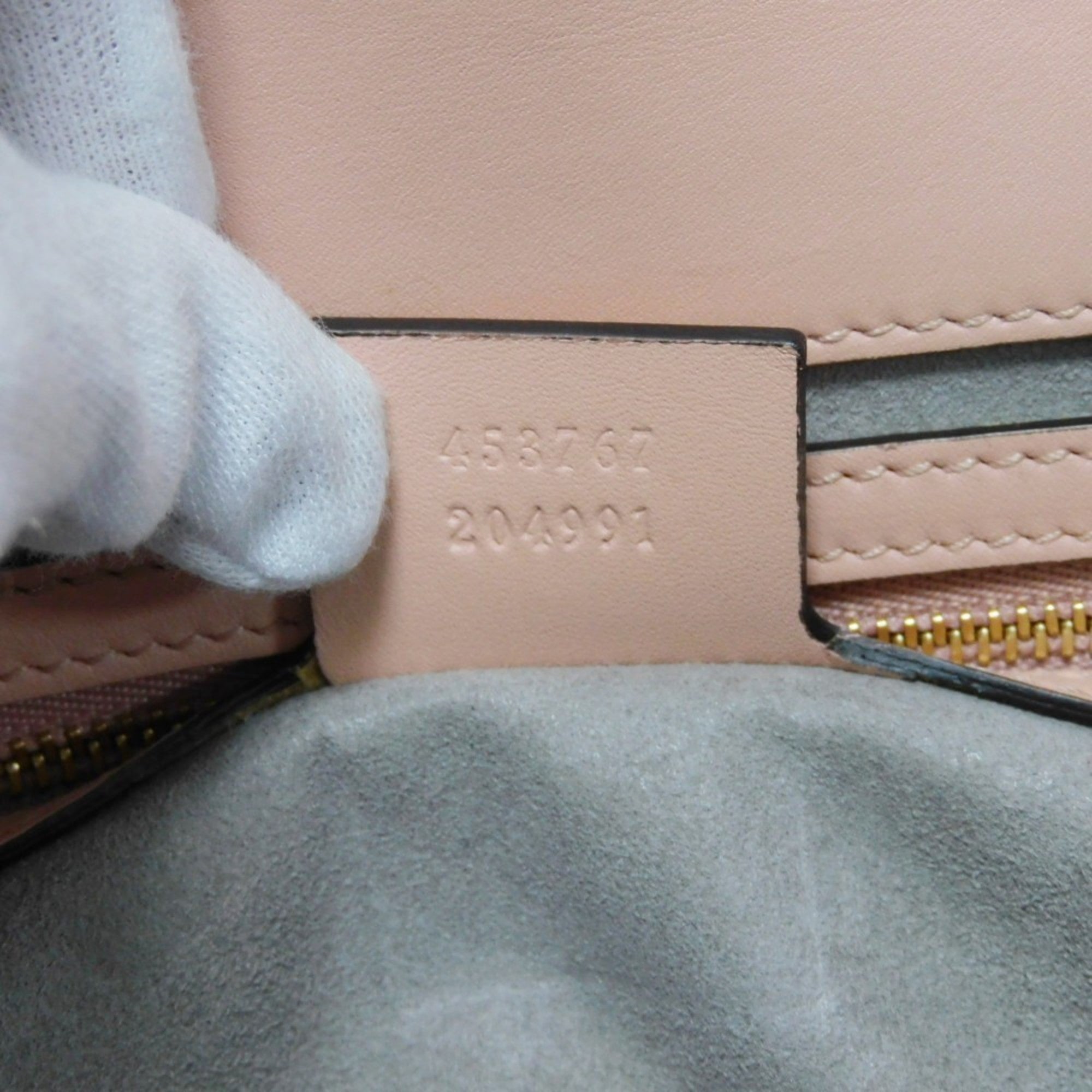 Gucci Light Pink Bamboo Leather Handbag (Pre-Owned)