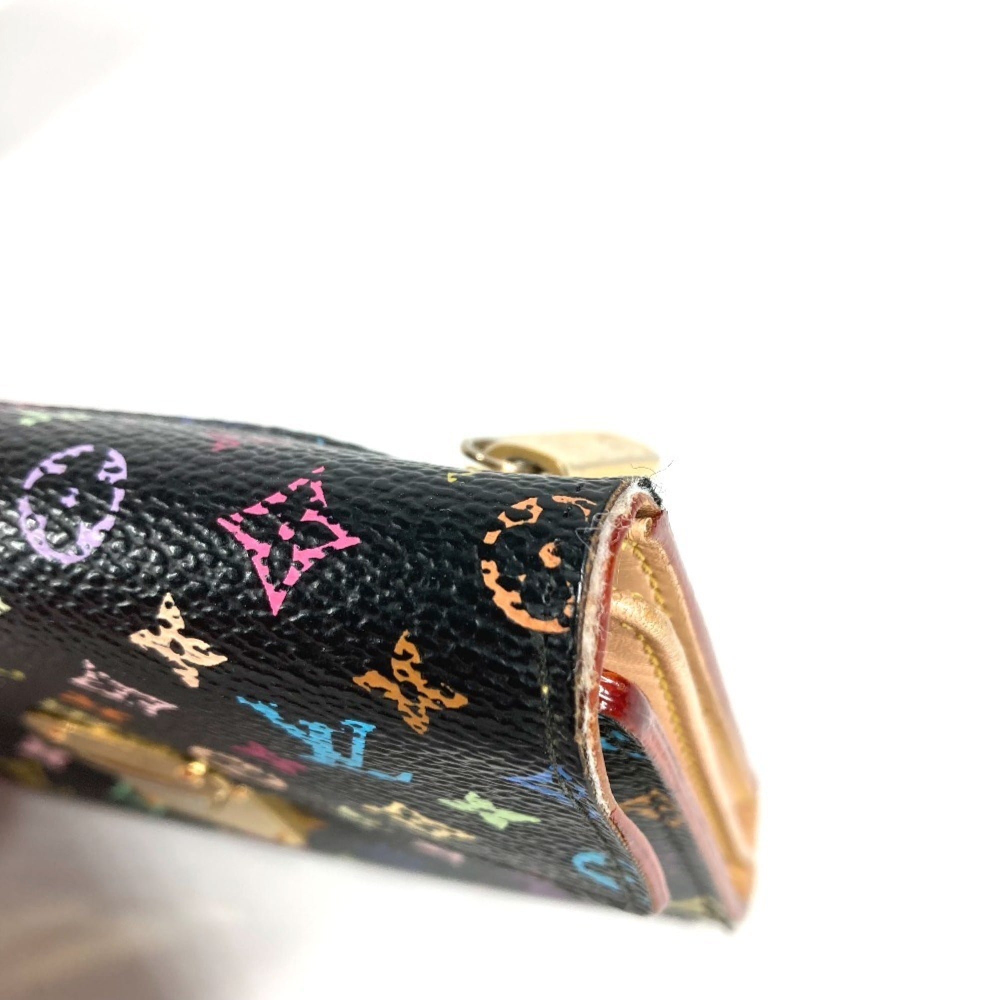 Louis Vuitton Black Multi-Color Noir Monogram Multicolore Canvas Wallet (Tri-Fold) (Pre-Owned)