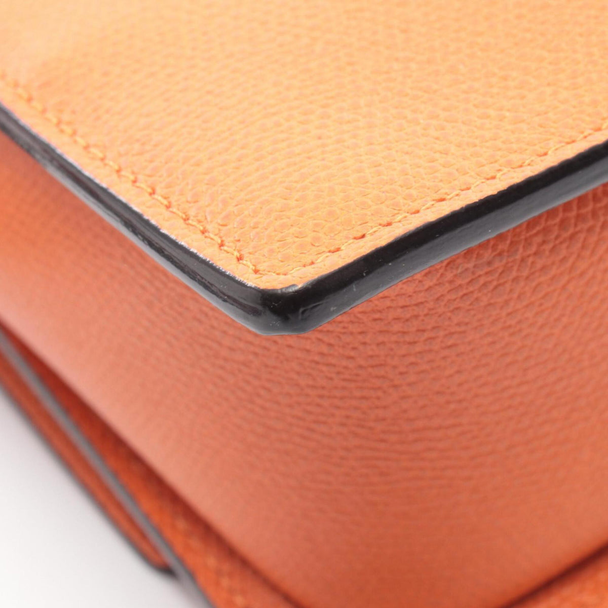 Valextra Orange Leather Shoulder Bag (Pre-Owned)