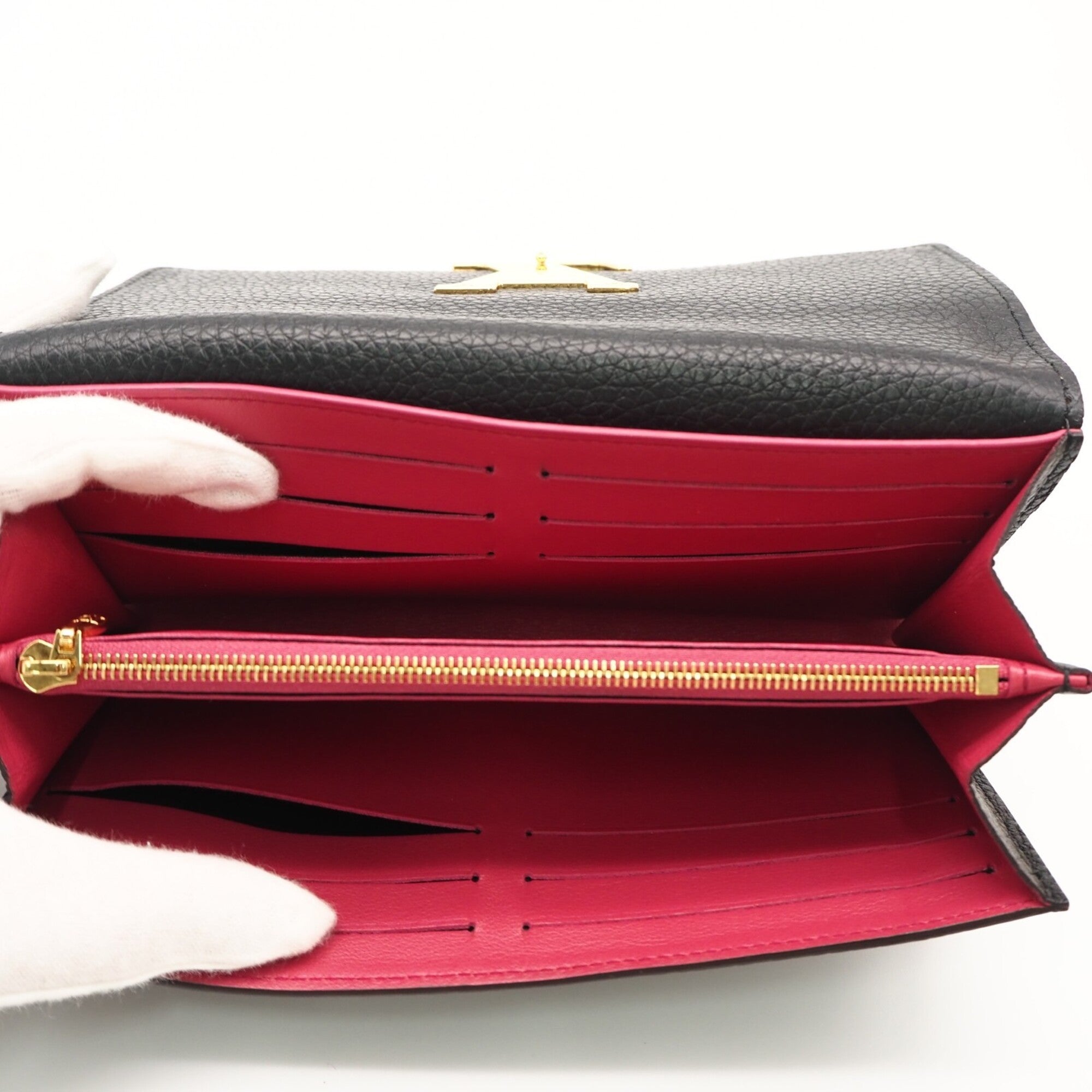 Louis Vuitton Black Noir Pink Leather Coin Purse/Coin Case (Pre-Owned)