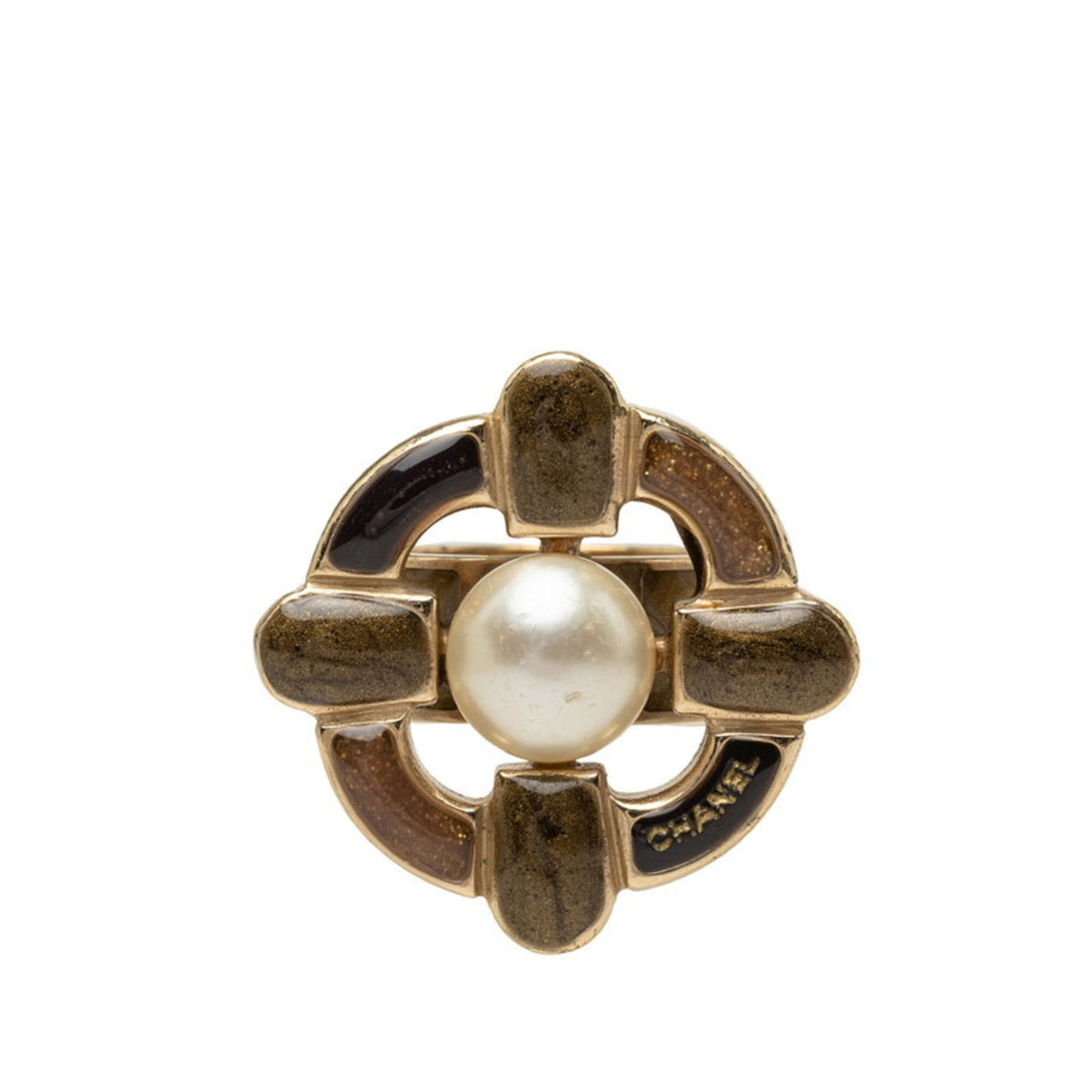 Chanel Gold Brown Band Ring (Pre-Owned)