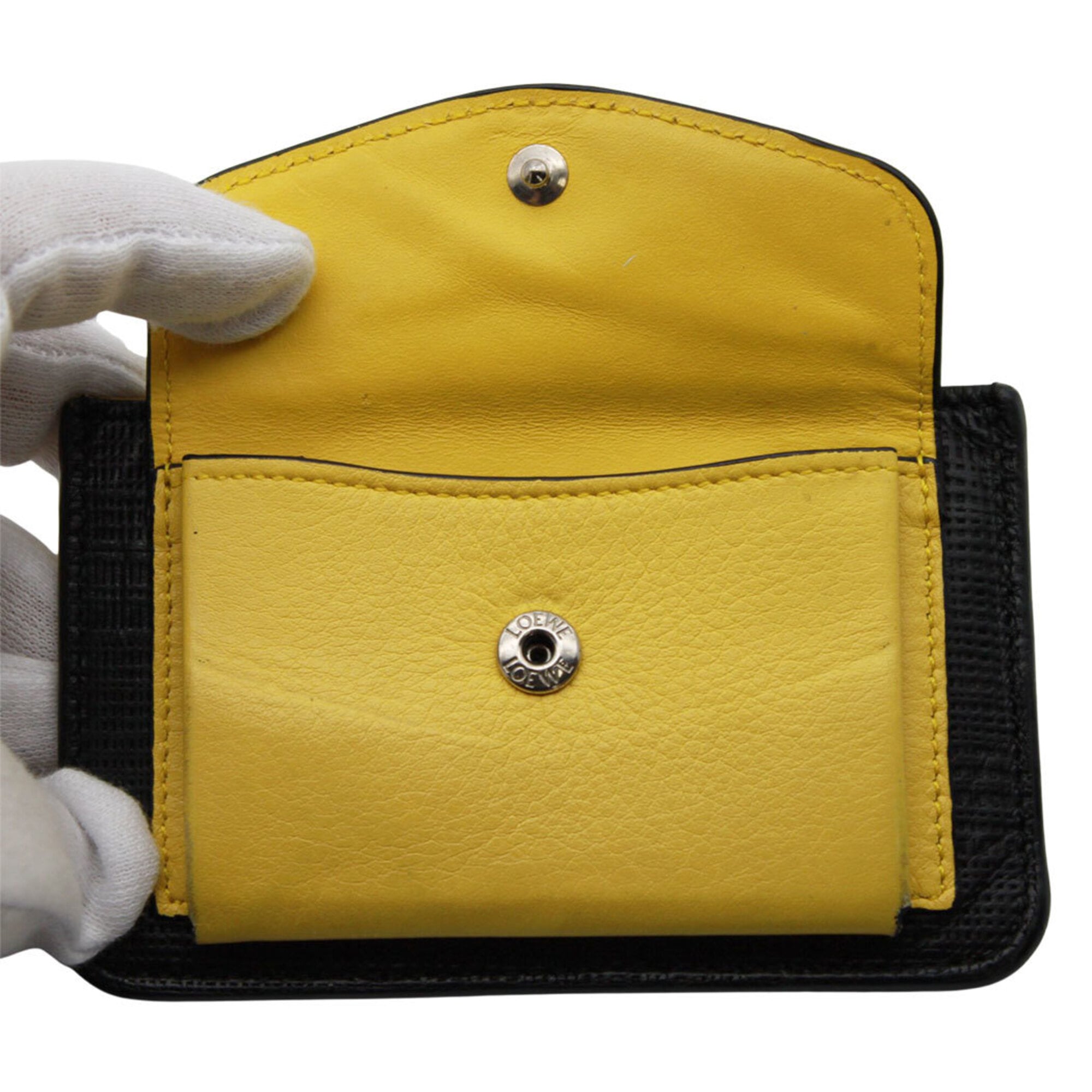 Loewe Yellow Leather Coin Purse/Coin Case (Pre-Owned)