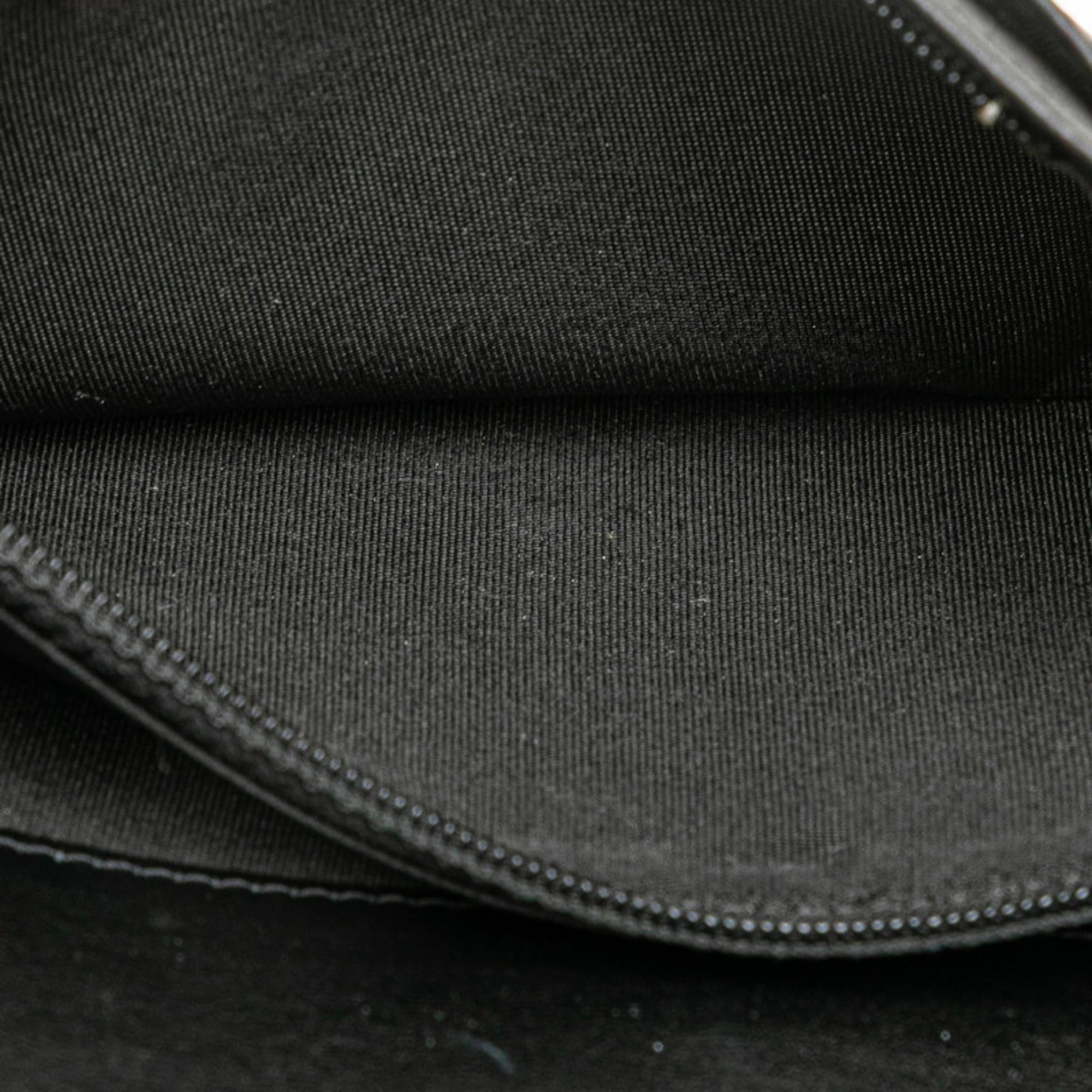 Chanel Boy Chanel Black Grained Calfskin Long Wallet (Bi-Fold) (Pre-Owned)