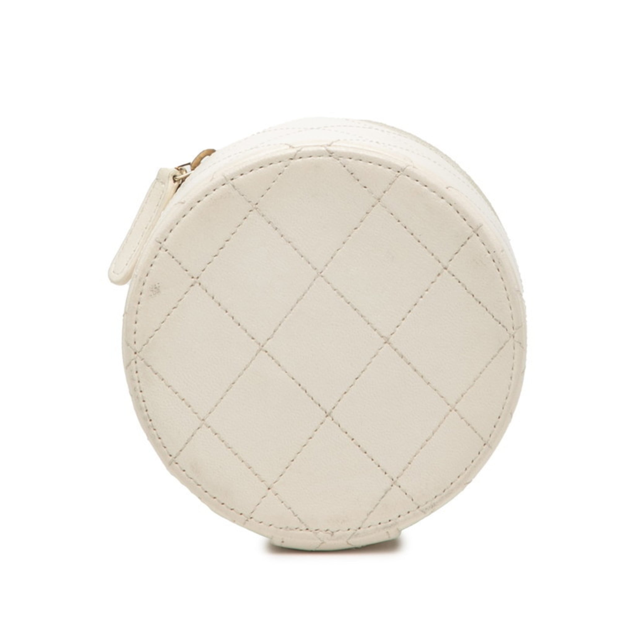 Chanel Black Off-White Leather Shoulder Bag Vanity Bag (Pre-Owned)