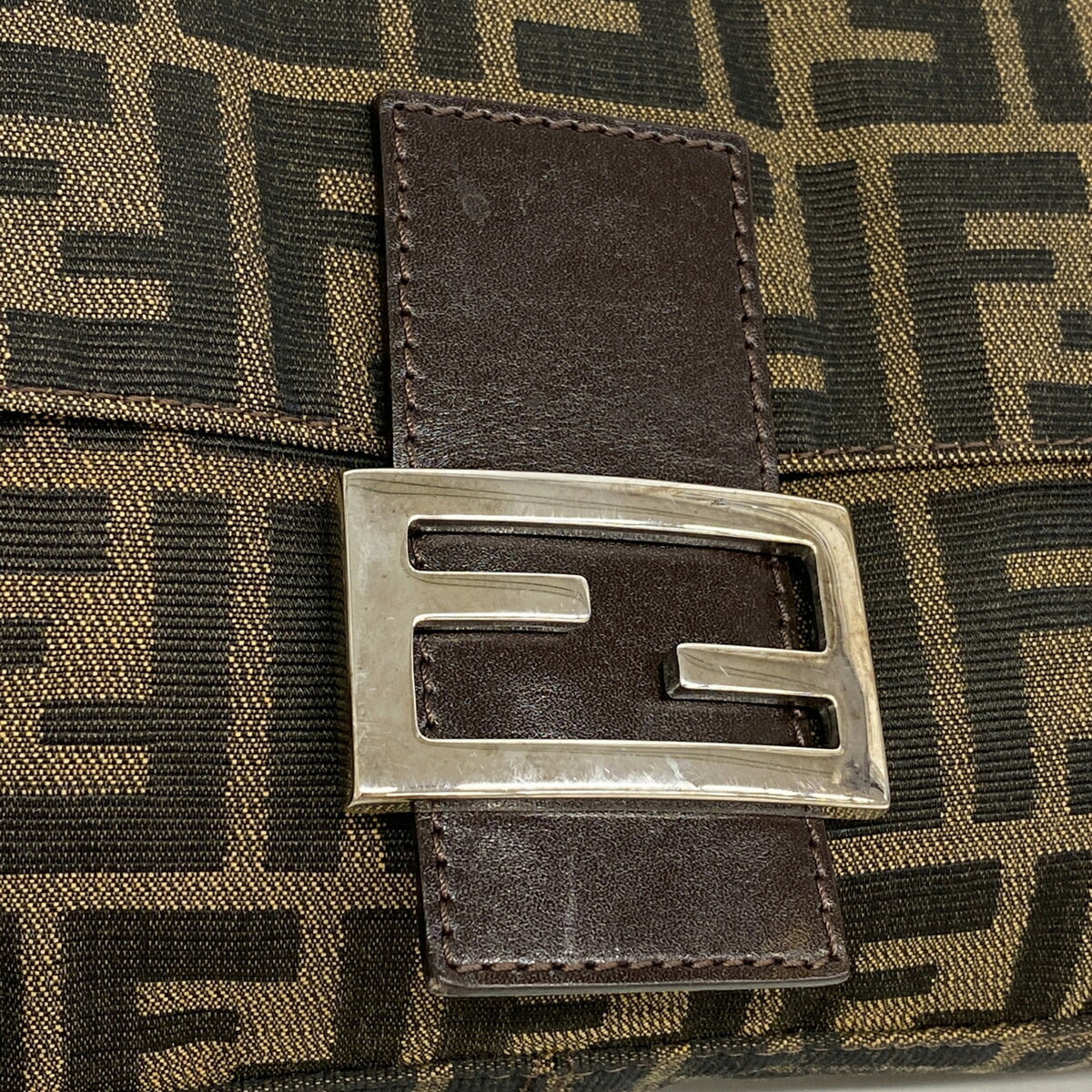Fendi Brown Nylon Canvas Handbag (Pre-Owned)