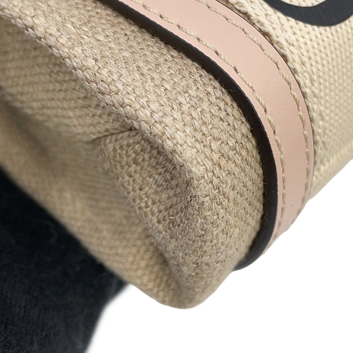 Chloé Beige Pink Canvas Leather Handbag (Pre-Owned)