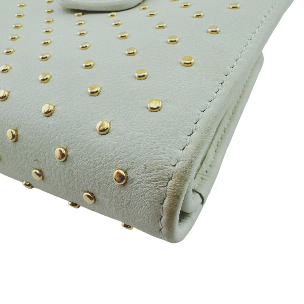 Prada Gold White Leather Wallet (Bi-Fold) (Pre-Owned)