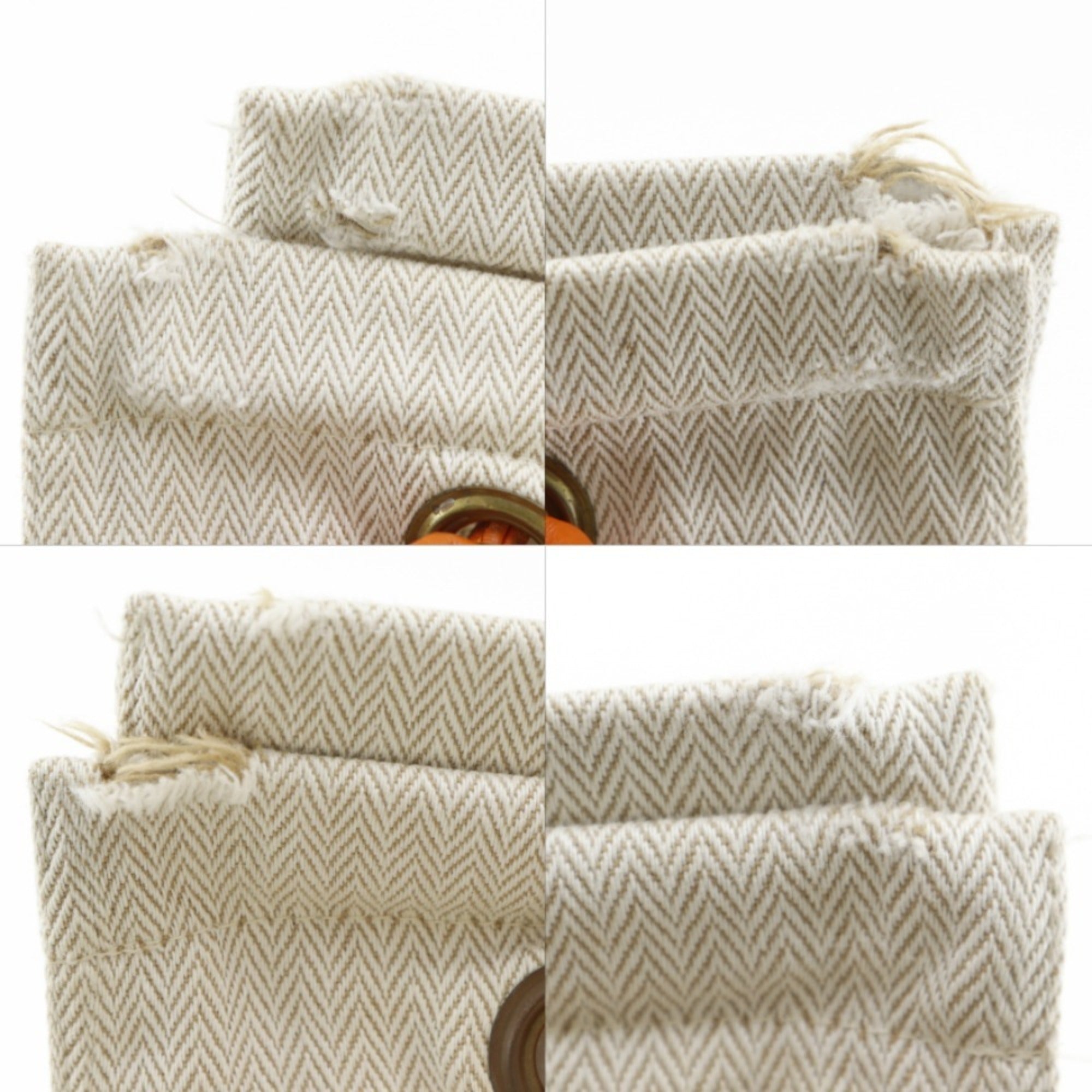Hermes Beige Orange Toile Chevron Shoulder Bag (Pre-Owned)