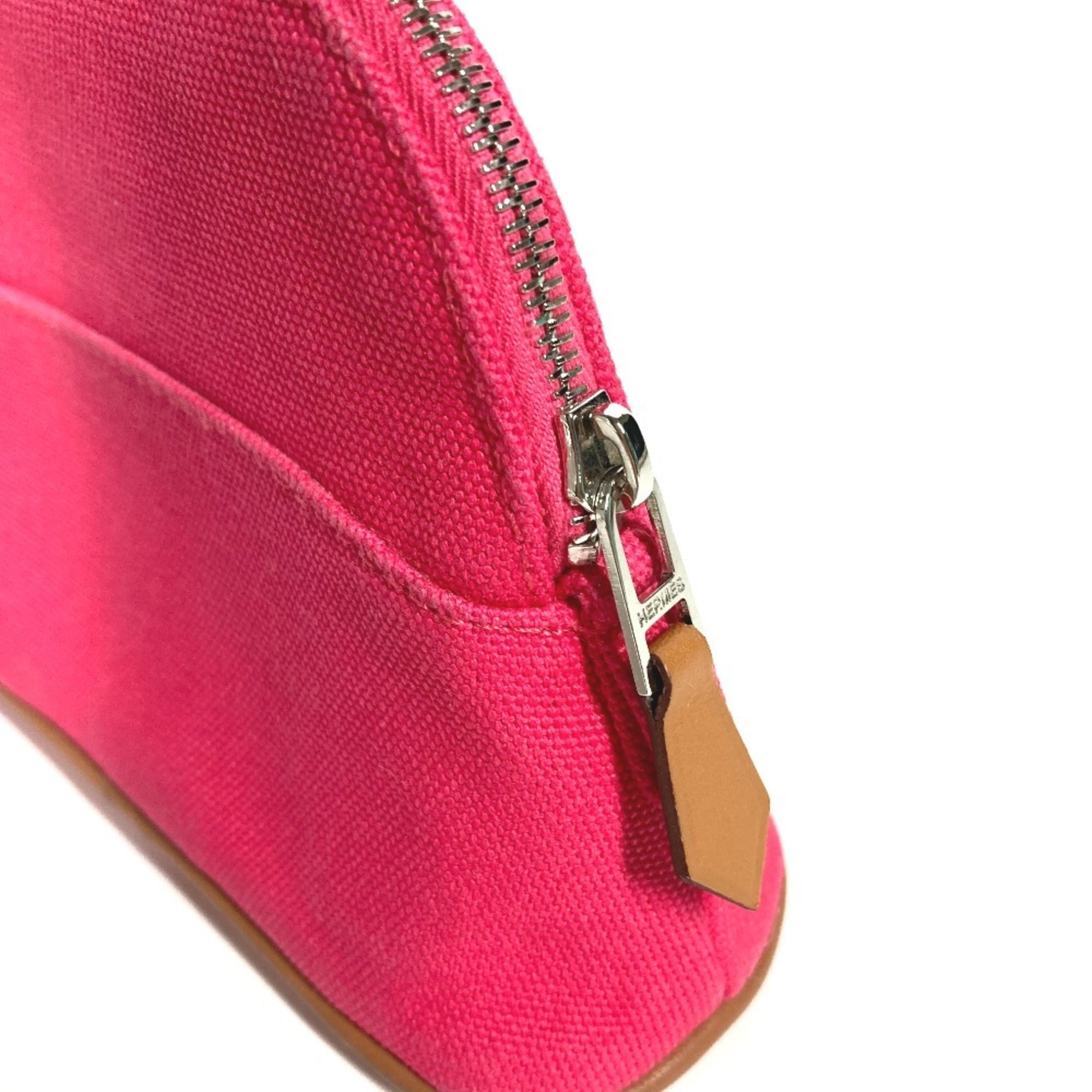 Hermes Bolide Pink Canvas Pouch (Pre-Owned)