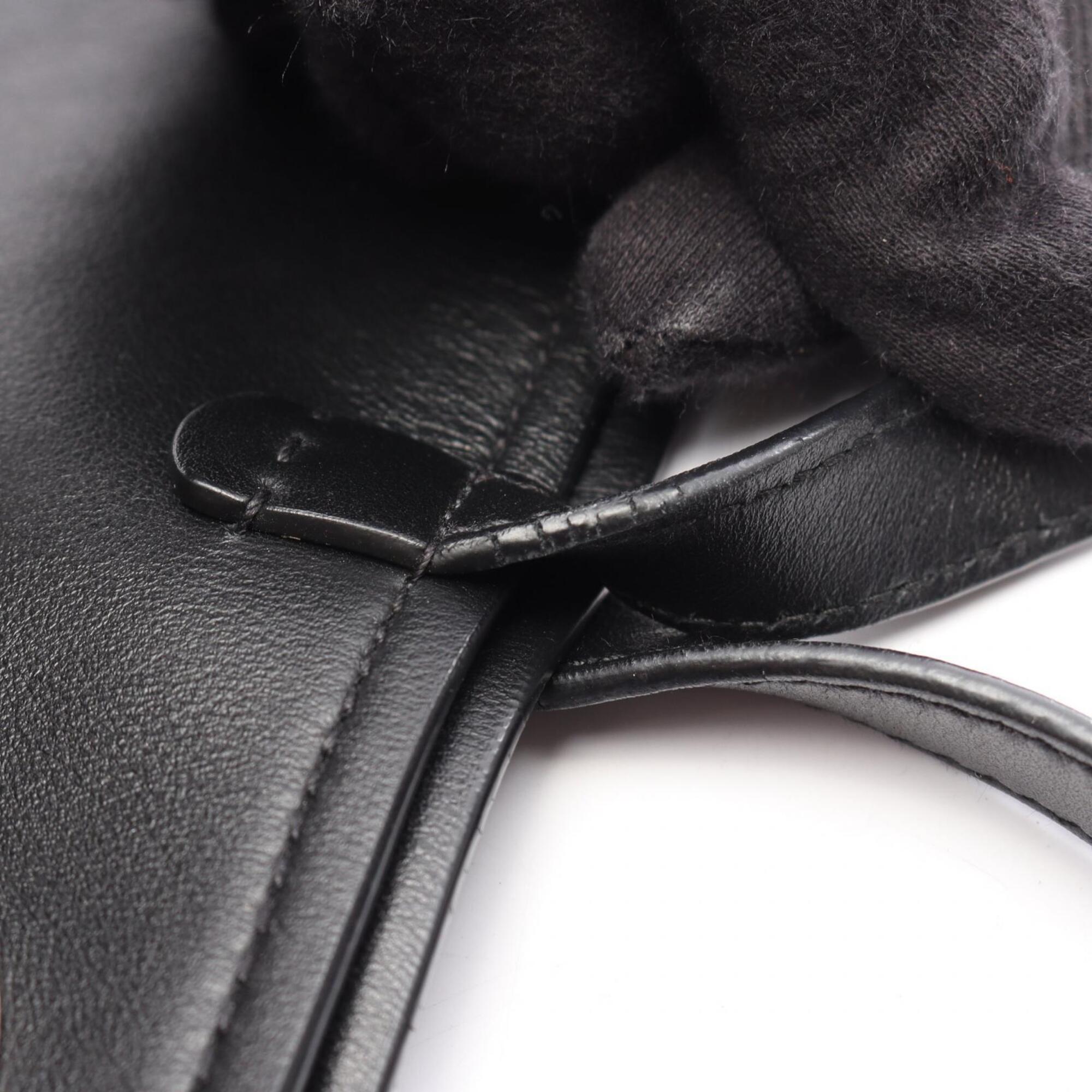 Prada Black Leather Handbag Pouch Tote Bag (Pre-Owned)