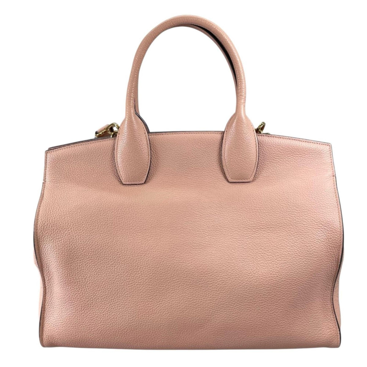 Salvatore Ferragamo Pink Beige Leather Handbag Shoulder Bag (Pre-Owned)