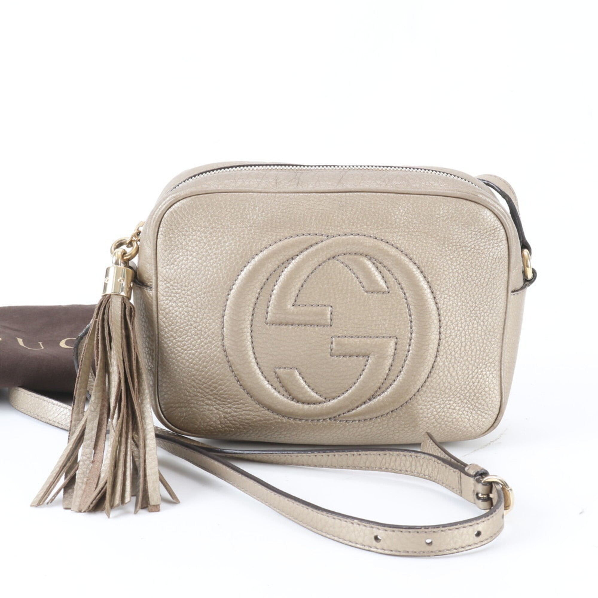 Gucci Soho Gold Leather Shoulder Bag (Pre-Owned)
