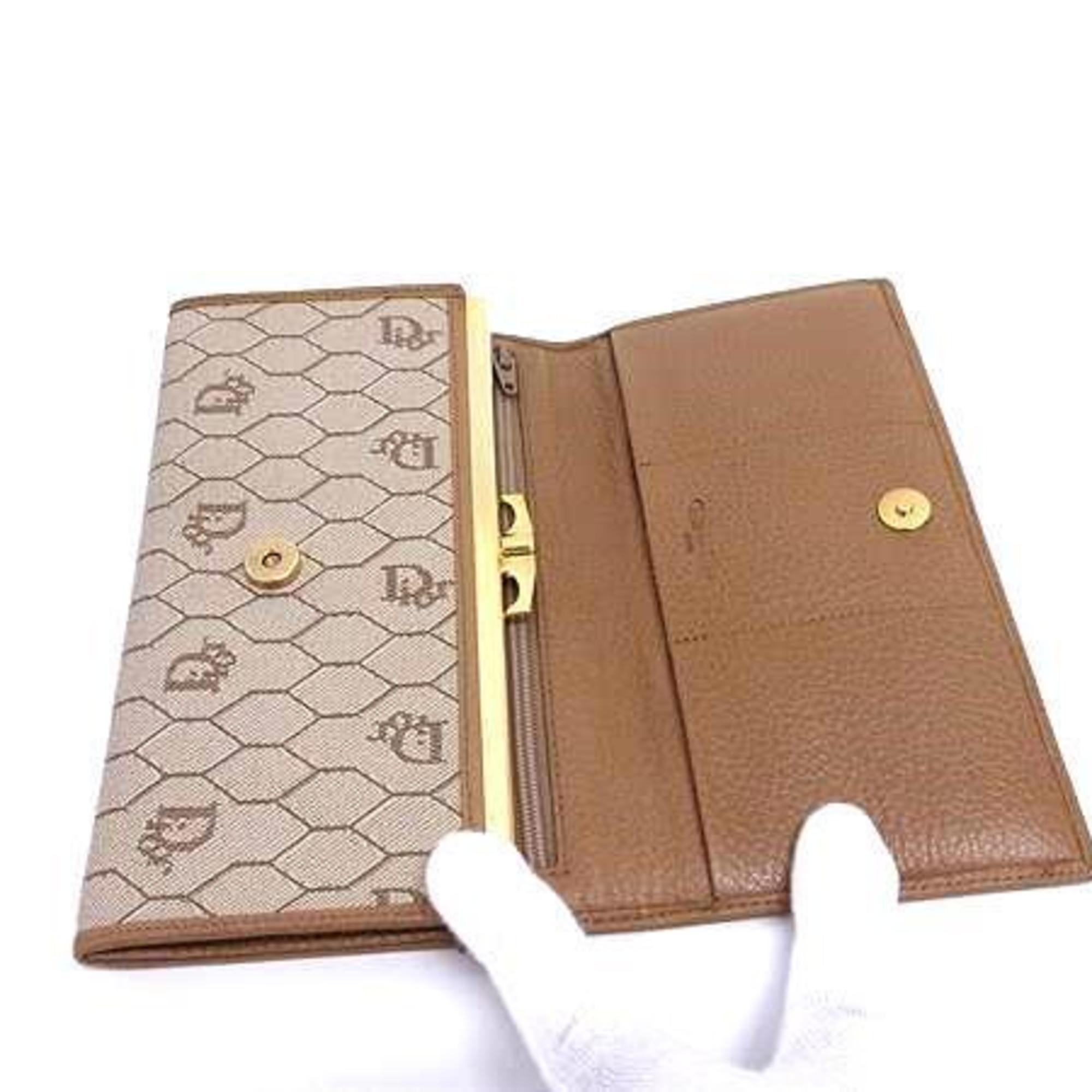 Christian Dior Beige Beige Brown Brown Pvc Leather Coin Purse/Coin Case (Pre-Owned)