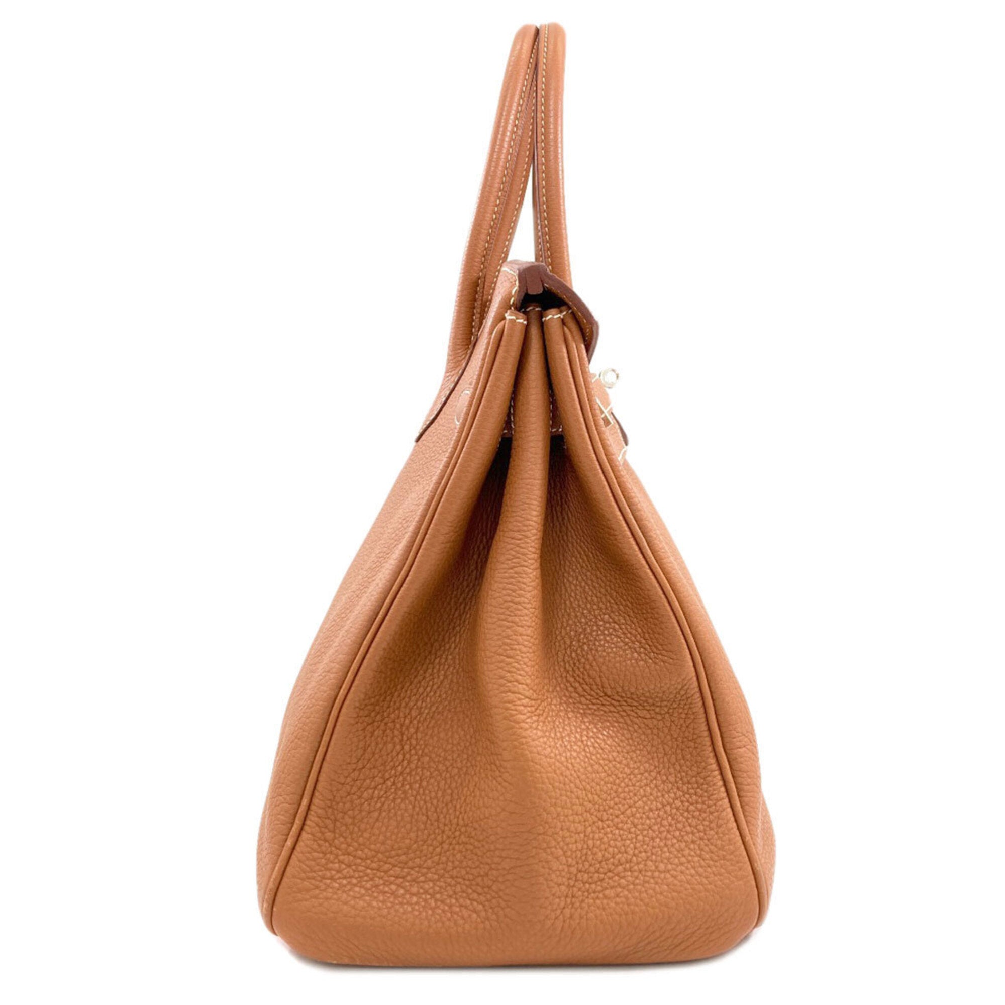 Hermes Gold Brown Taurillon Clemence Leather Handbag (Pre-Owned)