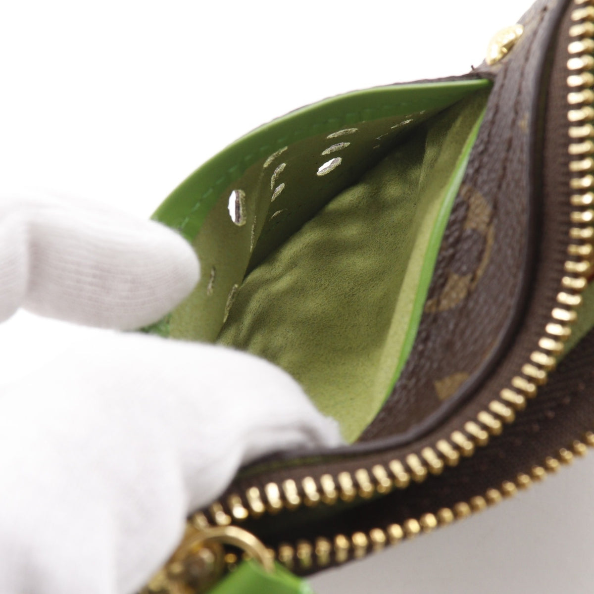 Louis Vuitton Brown Monogram Vert Monogram Pochette Pouch (Pre-Owned)
