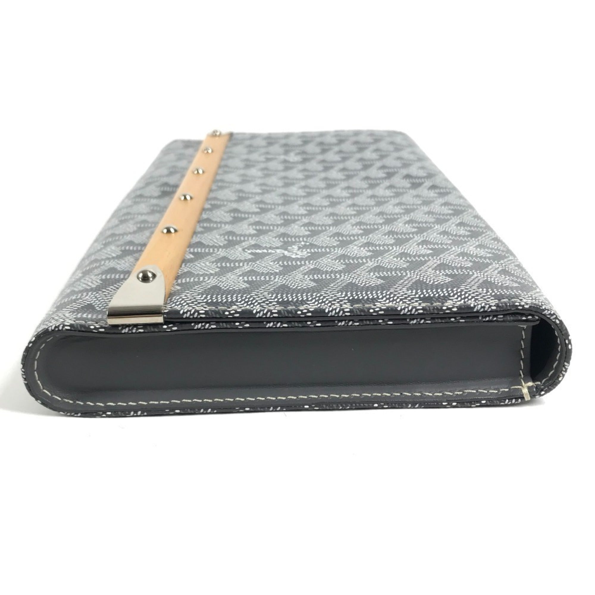 Goyard Gray Pvc Leather Clutch Bag Handbag (Pre-Owned)