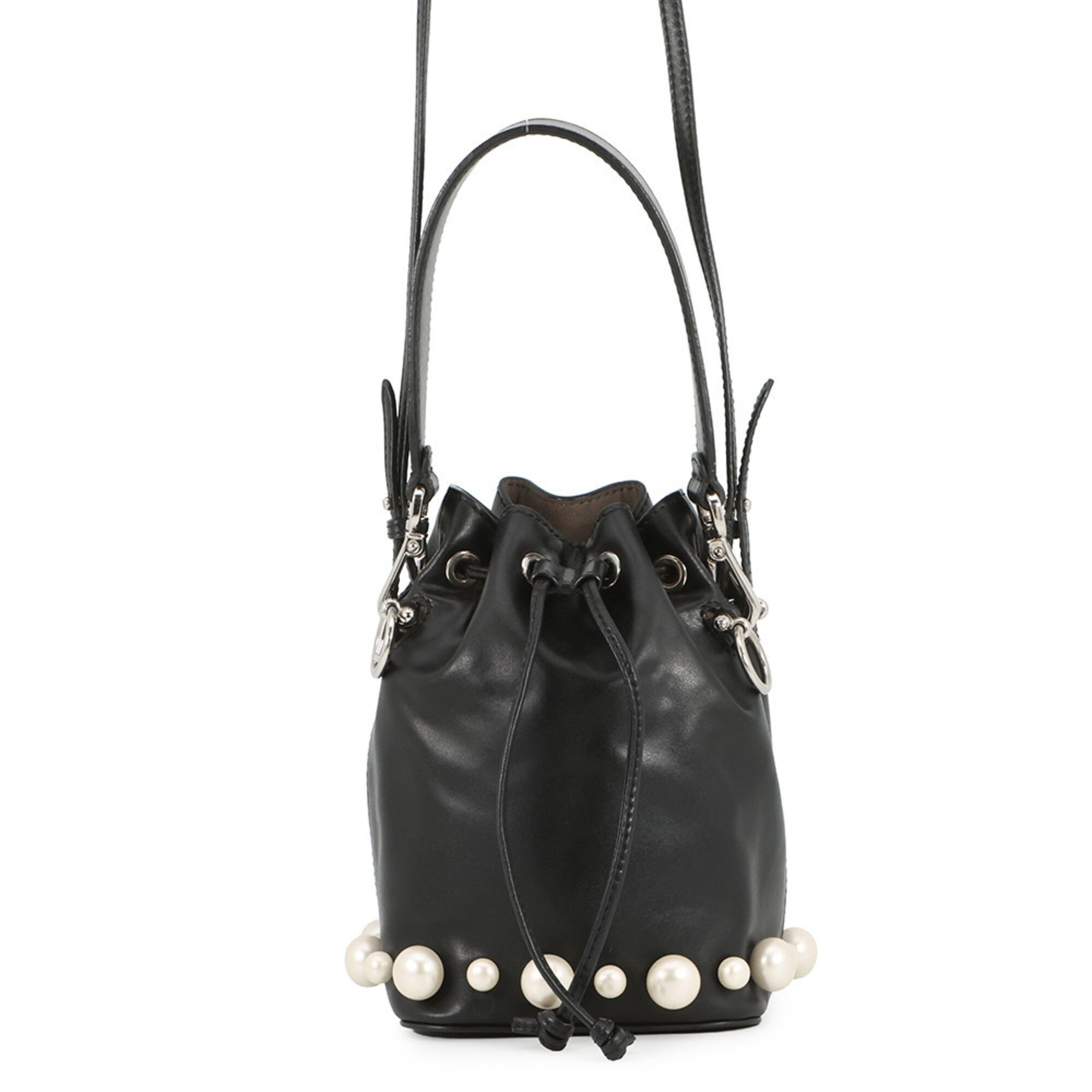 Fendi Black Leather Handbag Shoulder Bag (Pre-Owned)