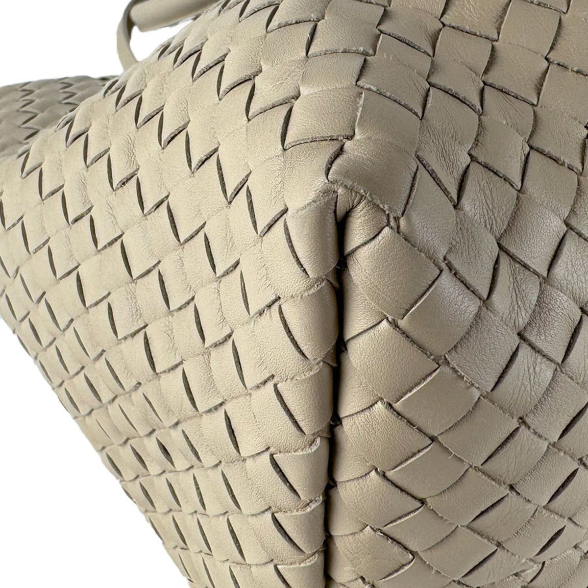 Bottega Veneta Beige Intrecciato Handbag Tote Bag (Pre-Owned)