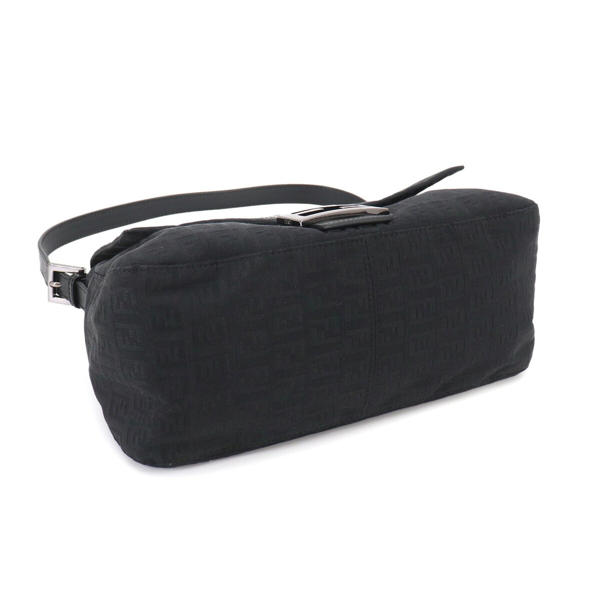 Fendi Black Canvas Leather Handbag Shoulder Bag (Pre-Owned)