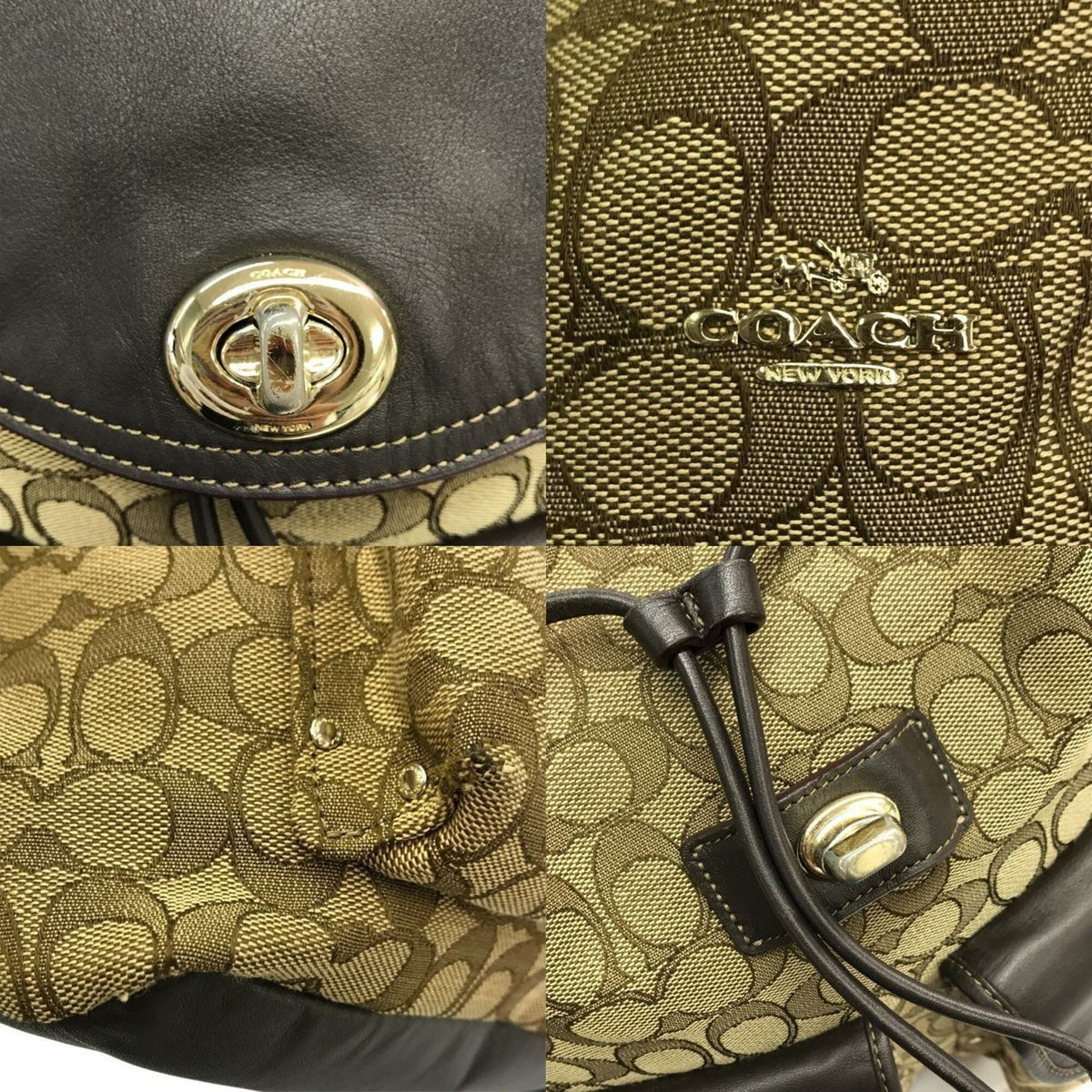 Coach Beige Brown Khaki Backpack (Pre-Owned)