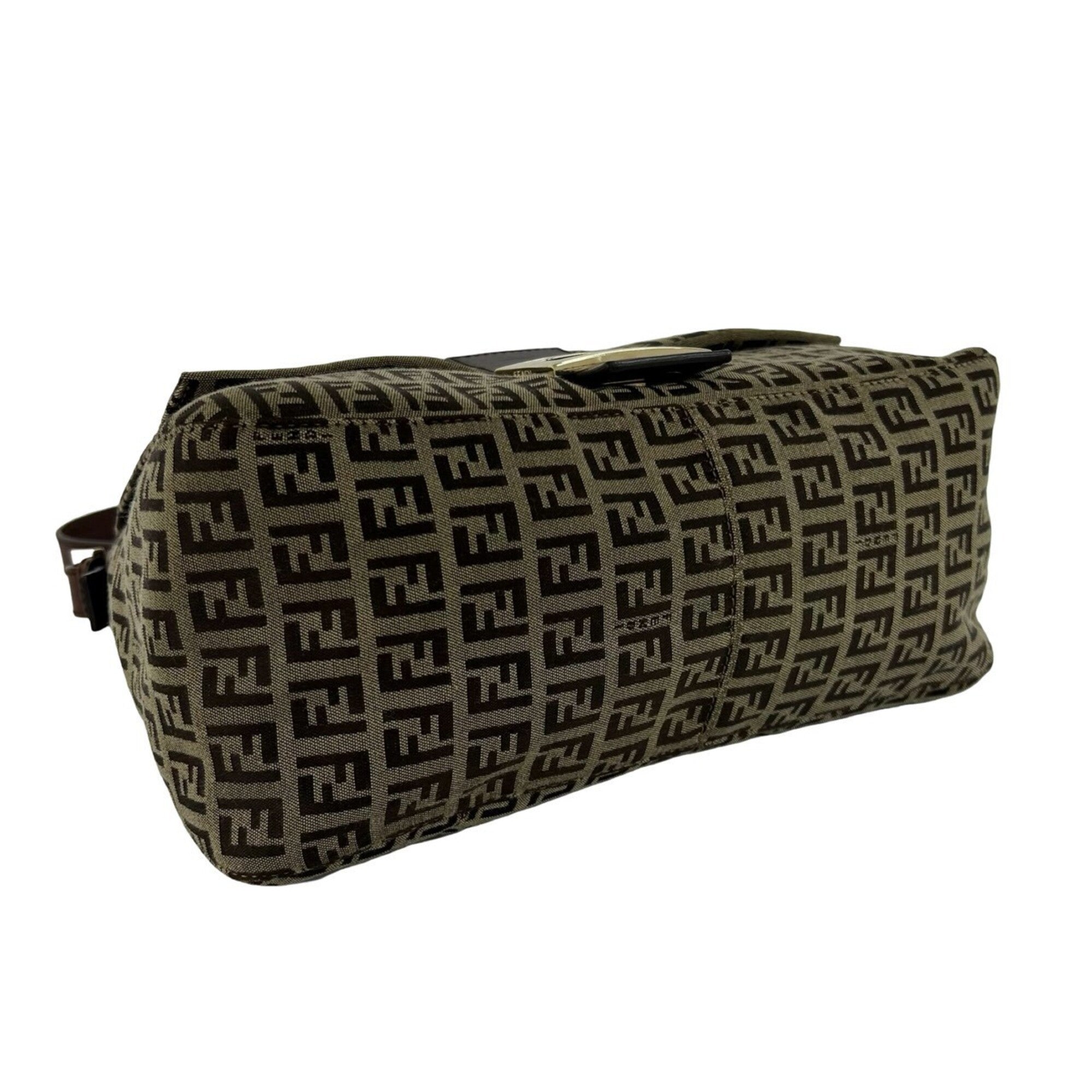 Fendi Brown Canvas Leather Shoulder Bag (Pre-Owned)