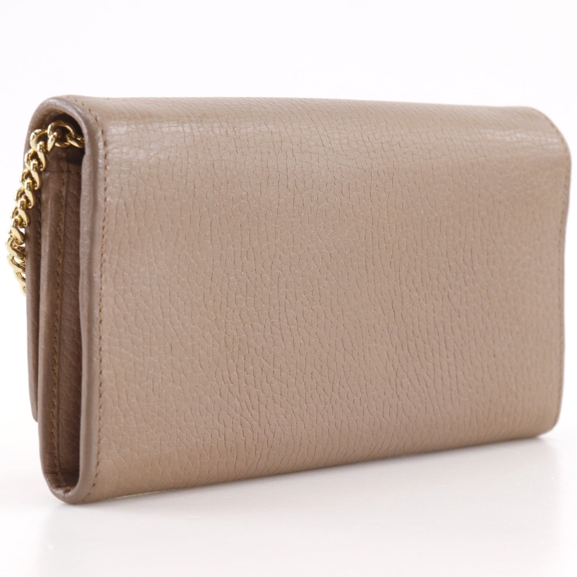 Gucci Beige Leather Chain/Shoulder Wallet (Pre-Owned)