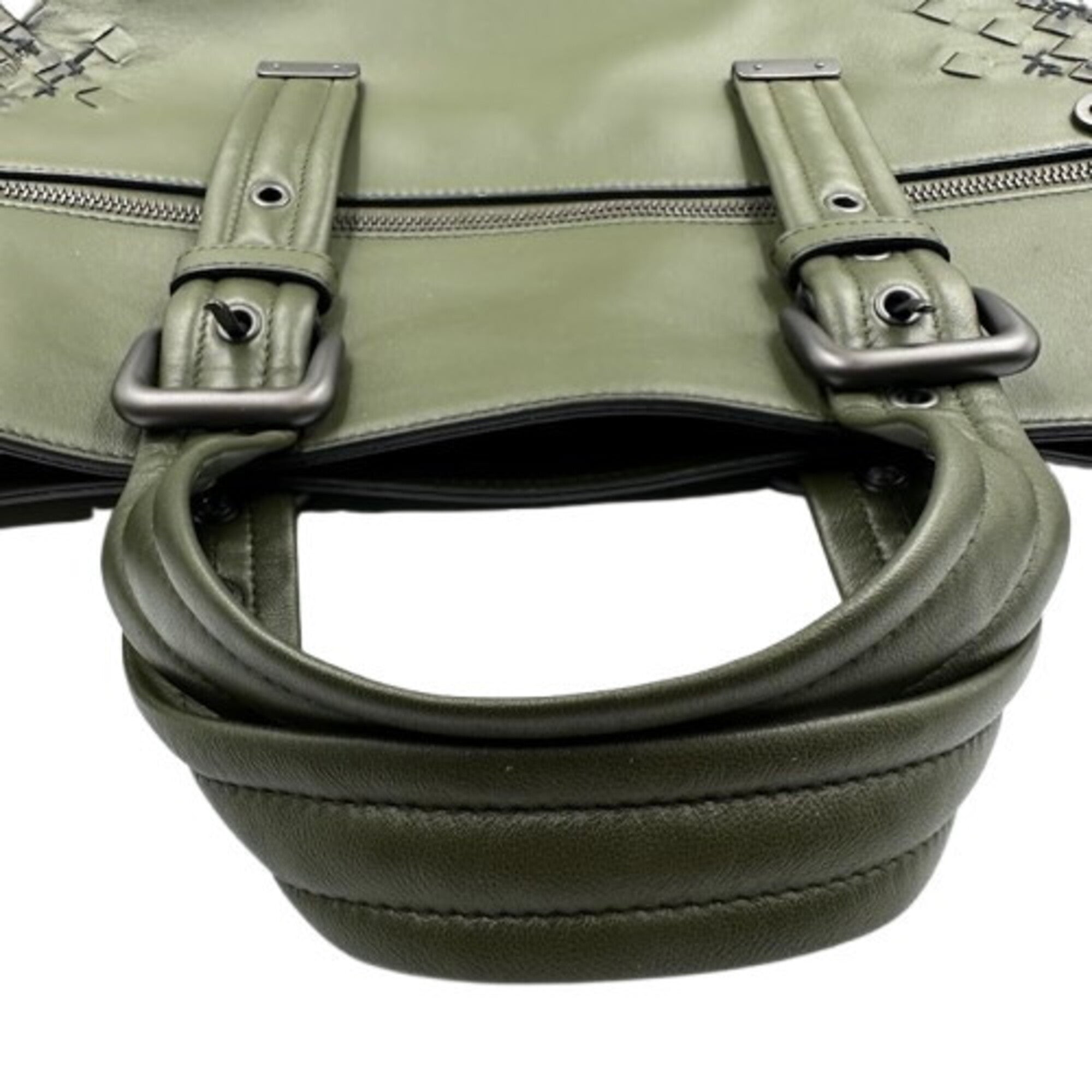 Bottega Veneta Khaki Leather Tote Bag (Pre-Owned)