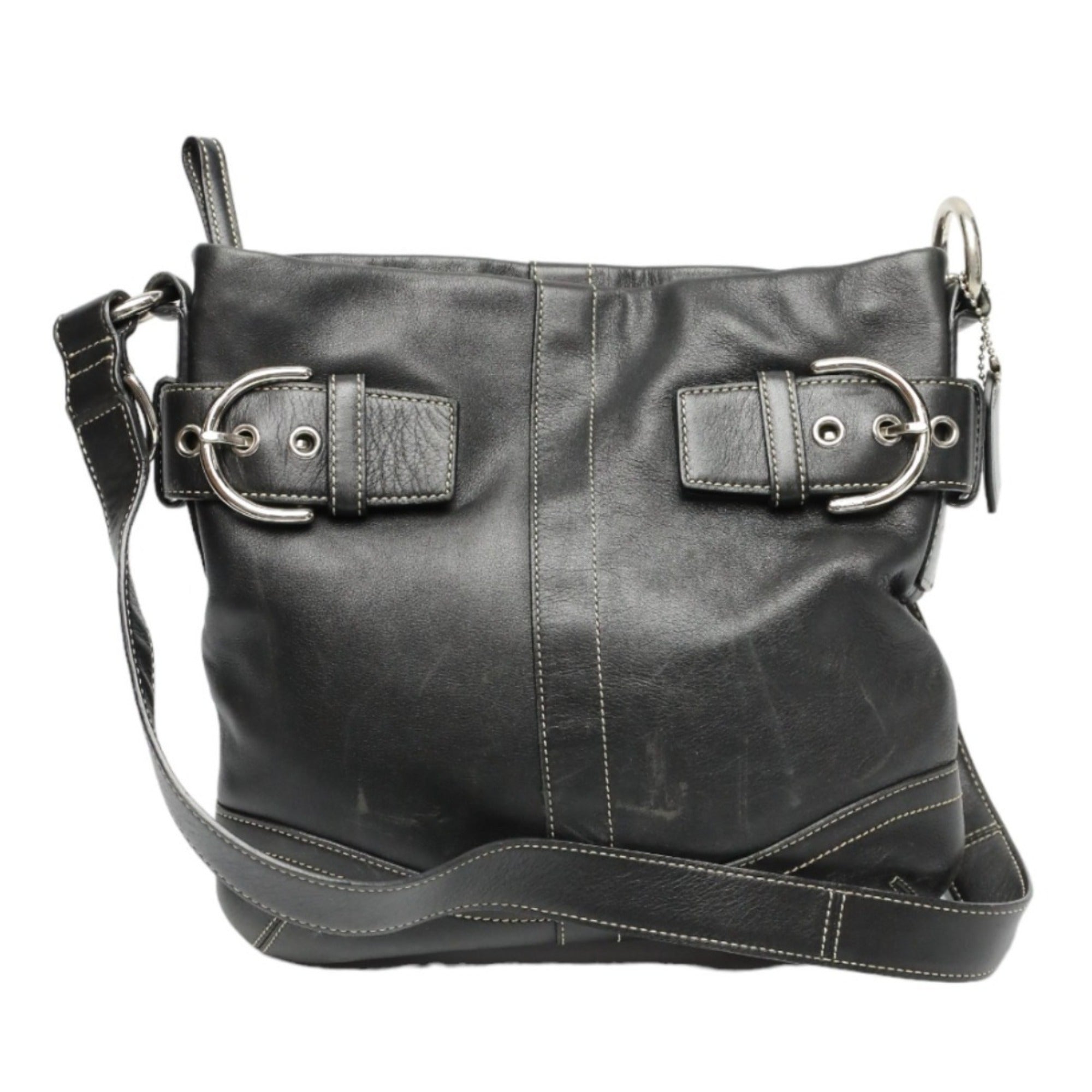 Coach Black Leather Shoulder Bag (Pre-Owned)