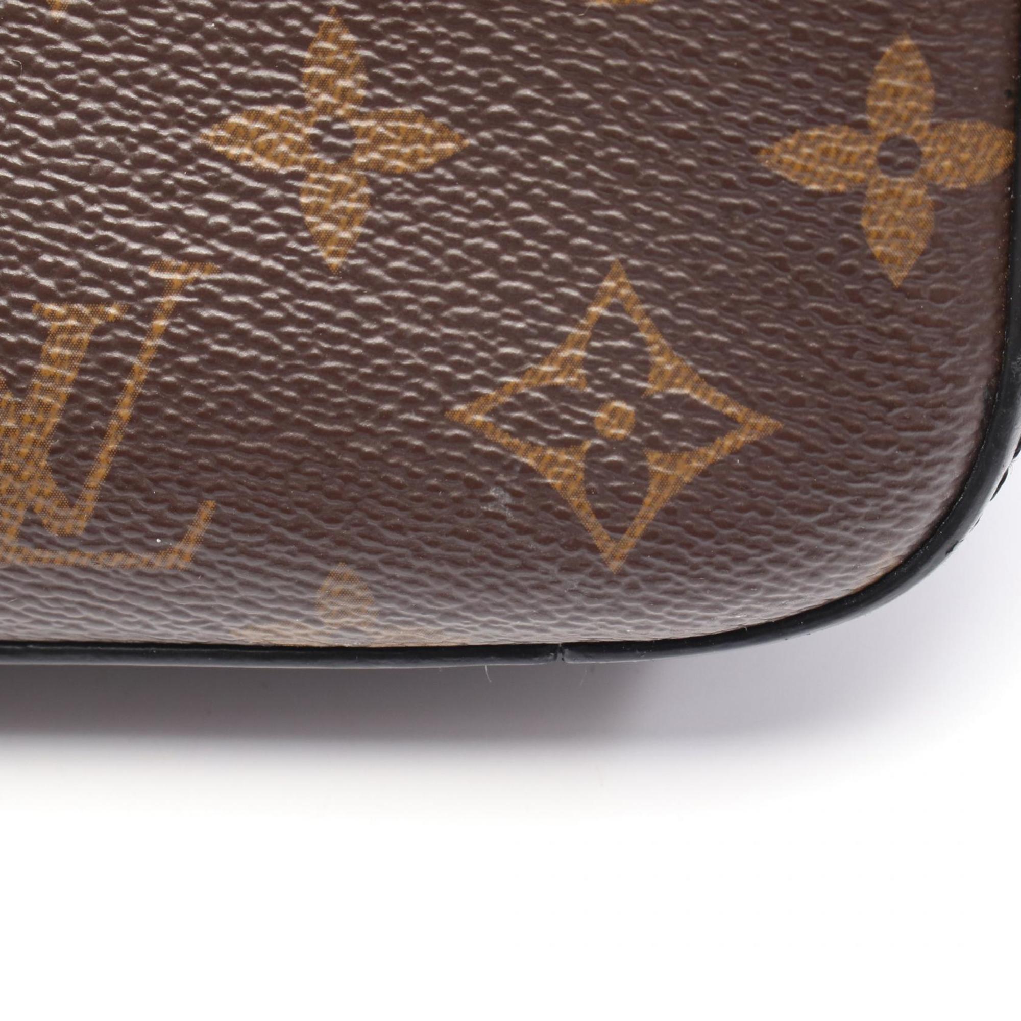 Louis Vuitton Black Brown Noir Coated Canvas Leather Handbag Shoulder Bag (Pre-Owned)