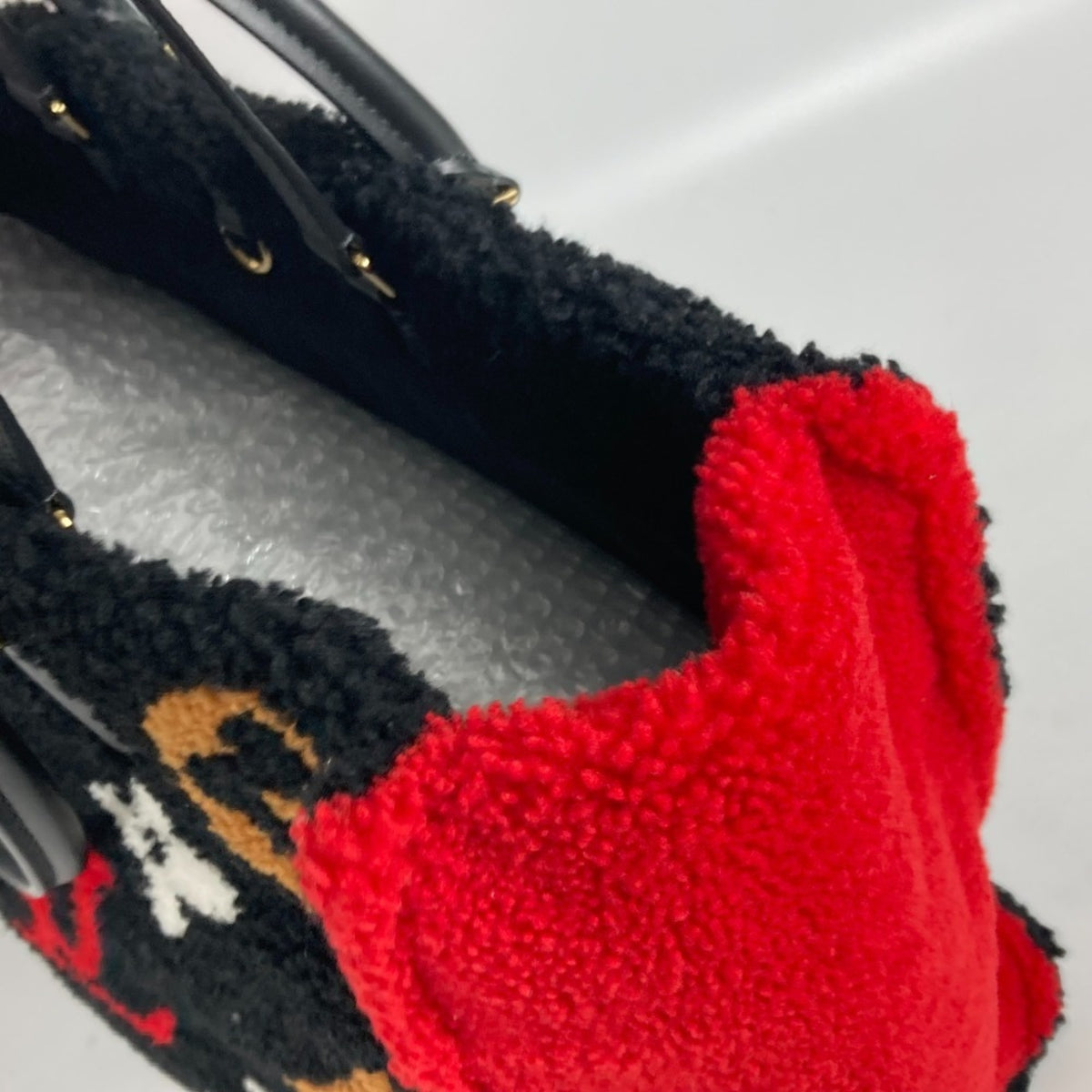 Louis Vuitton Black Red Color Shoulder Bag Tote Bag (Pre-Owned)