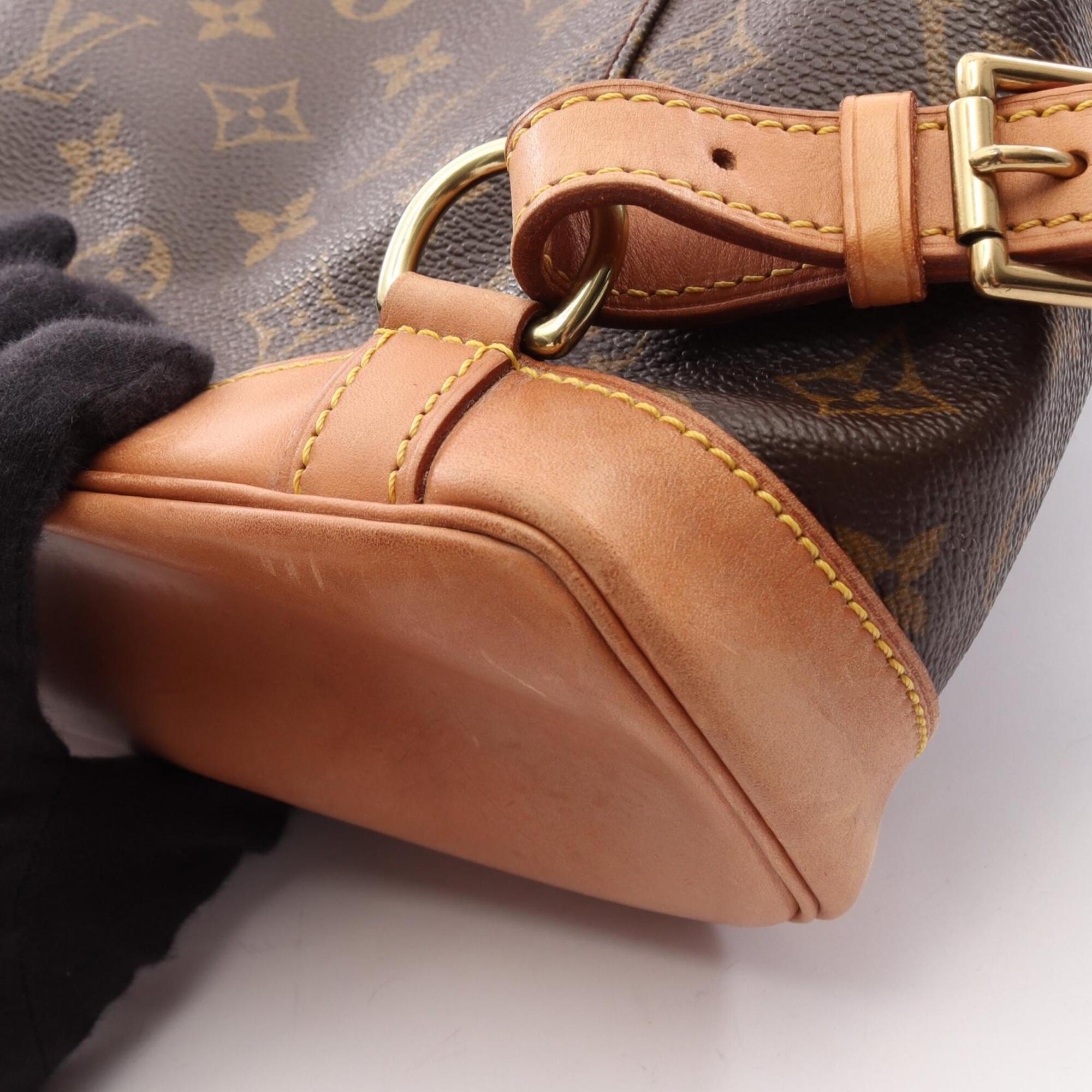 Louis Vuitton Brown Coated Canvas Leather Backpack Handbag (Pre-Owned)