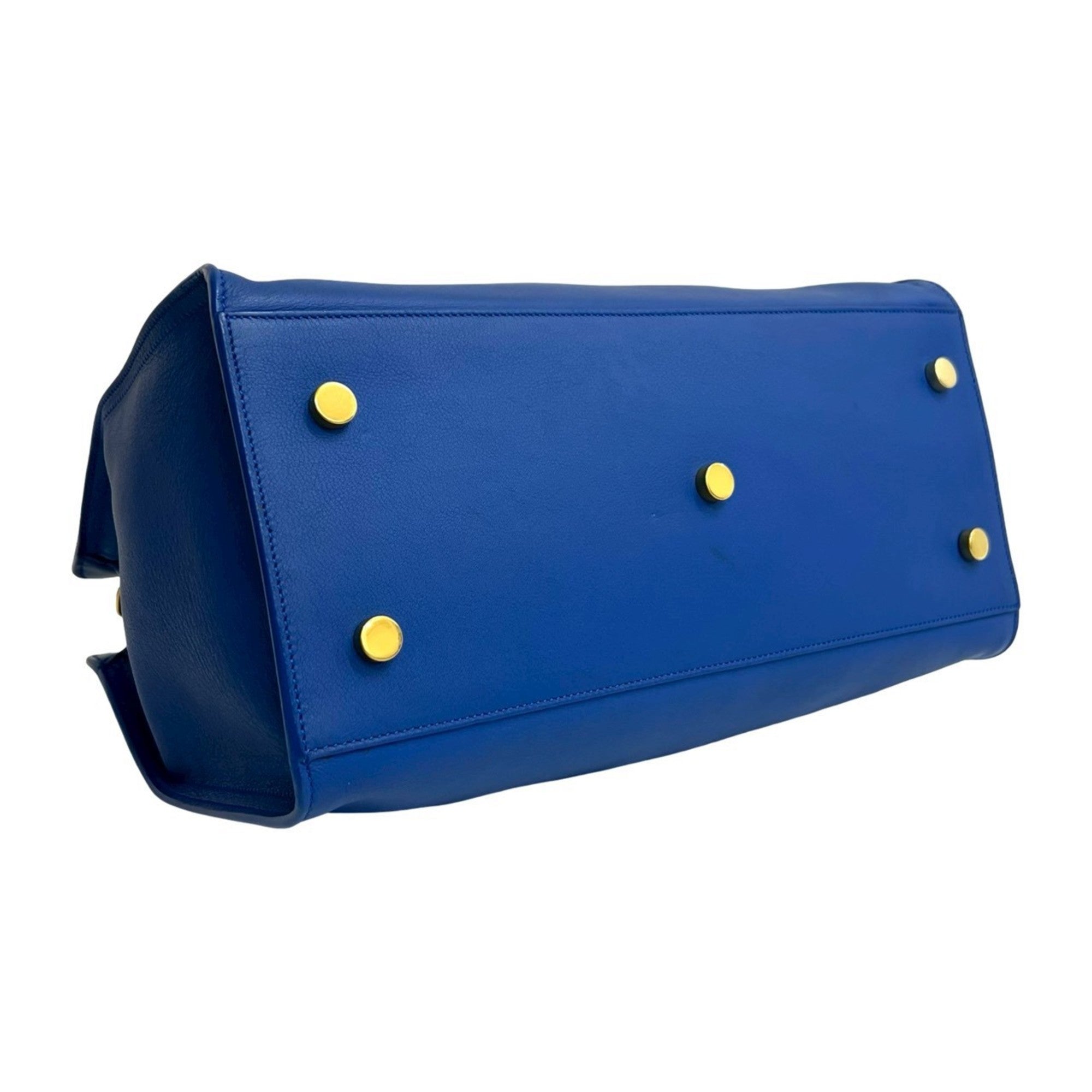 Yves Saint Laurent Blue Leather Handbag Shoulder Bag (Pre-Owned)