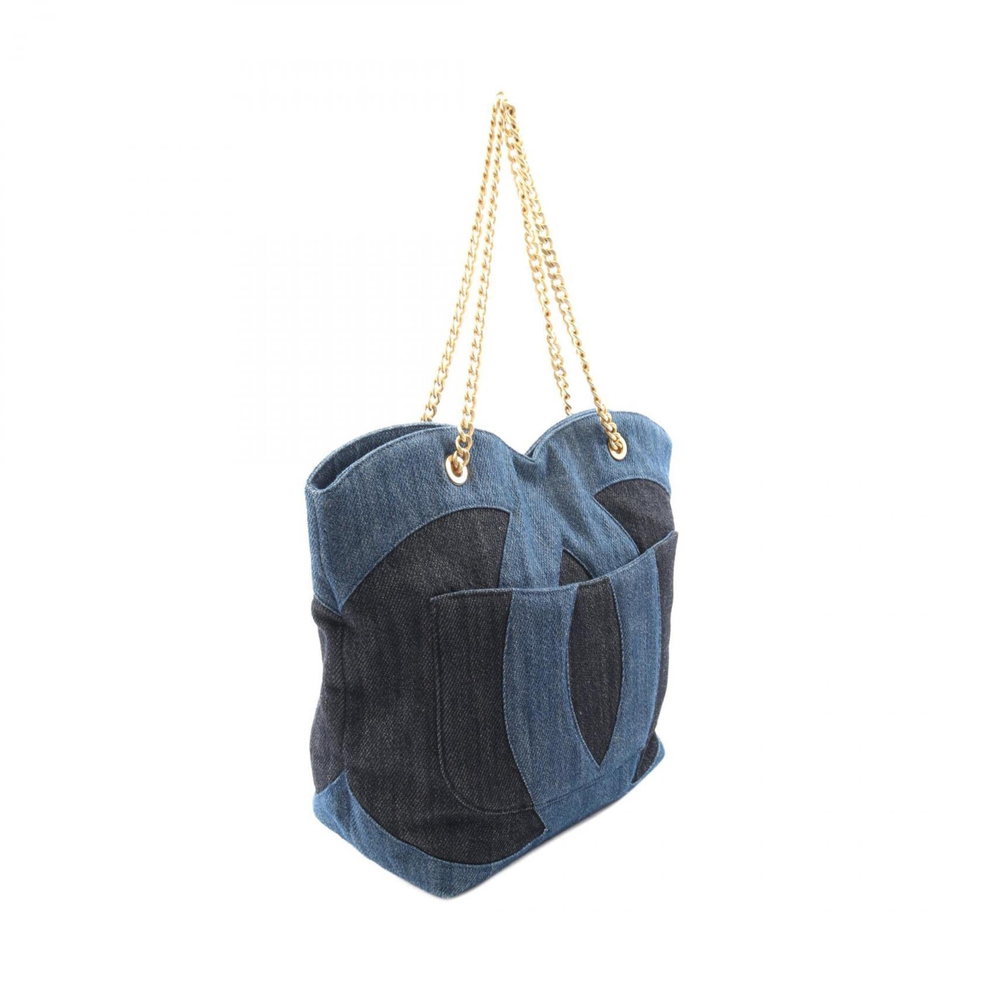 Chanel Navy Denim Tote Bag (Pre-Owned)