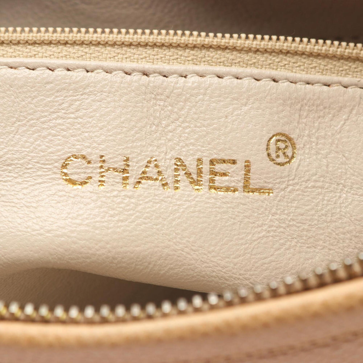 Chanel Beige Grained Calfskin Handbag Shoulder Bag (Pre-Owned)