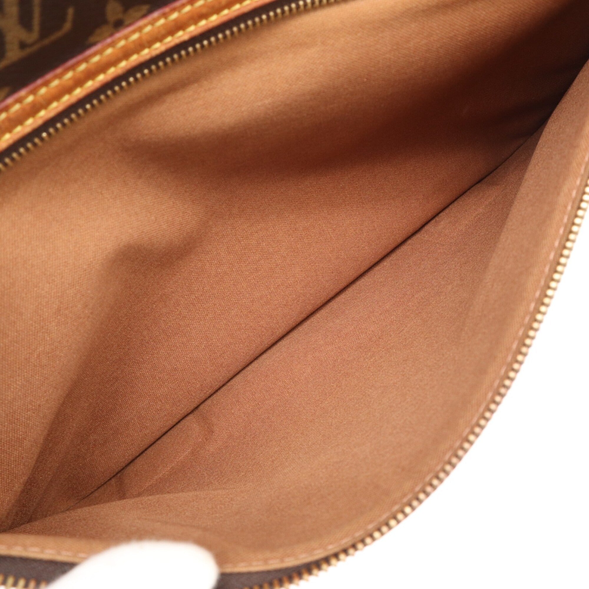 Louis Vuitton Monogram Beige Brown Coated Canvas Leather Shoulder Bag (Pre-Owned)