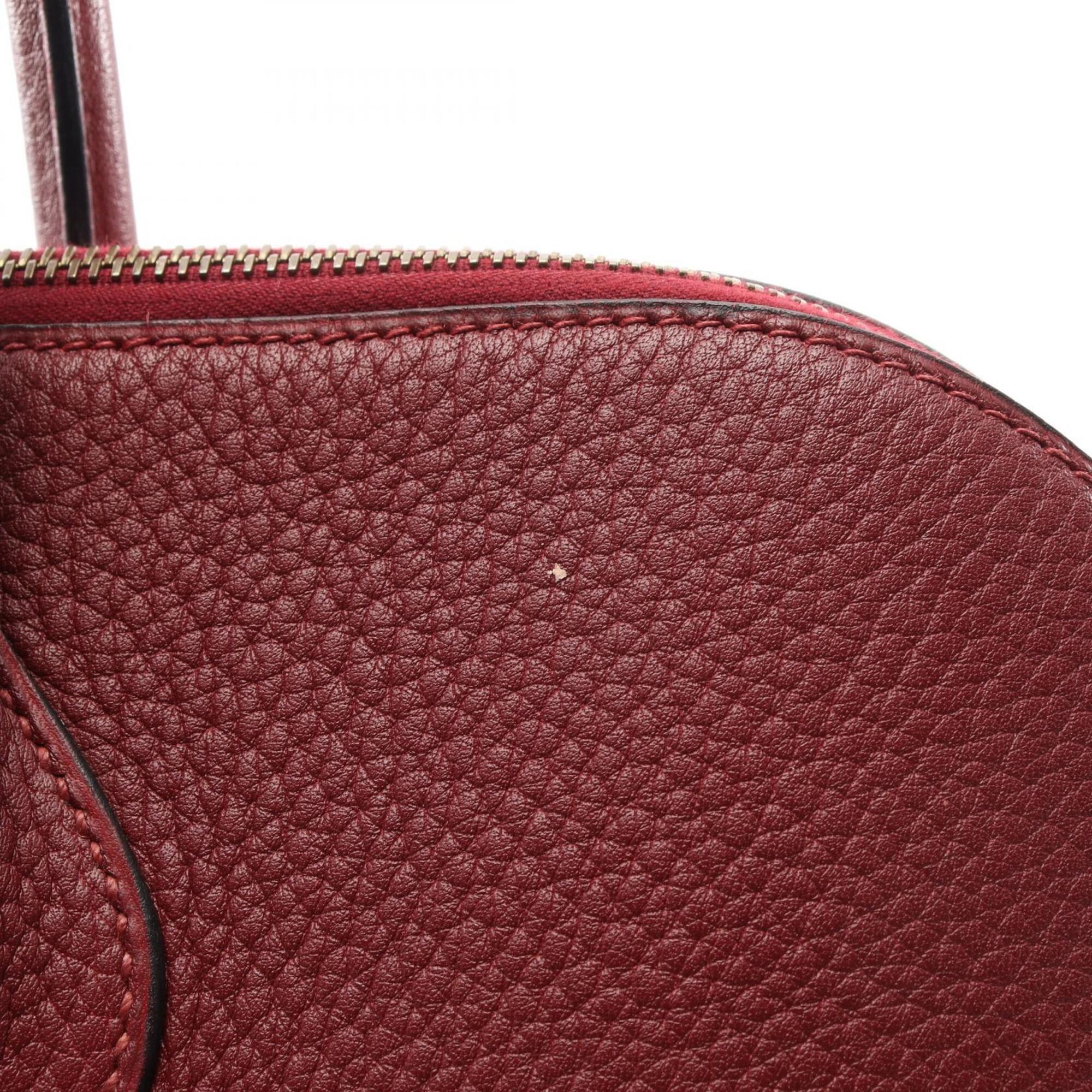 Hermes Bordeaux Rouge H Taurillon Clemence Leather Handbag (Pre-Owned)