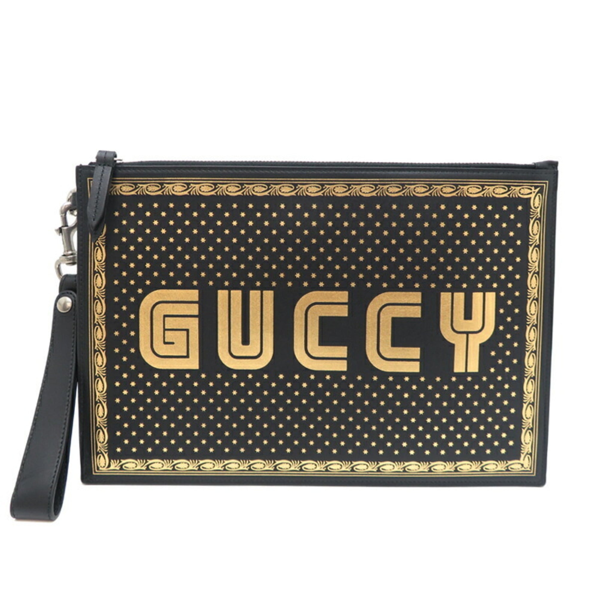 Gucci Black Leather Clutch Bag (Pre-Owned)