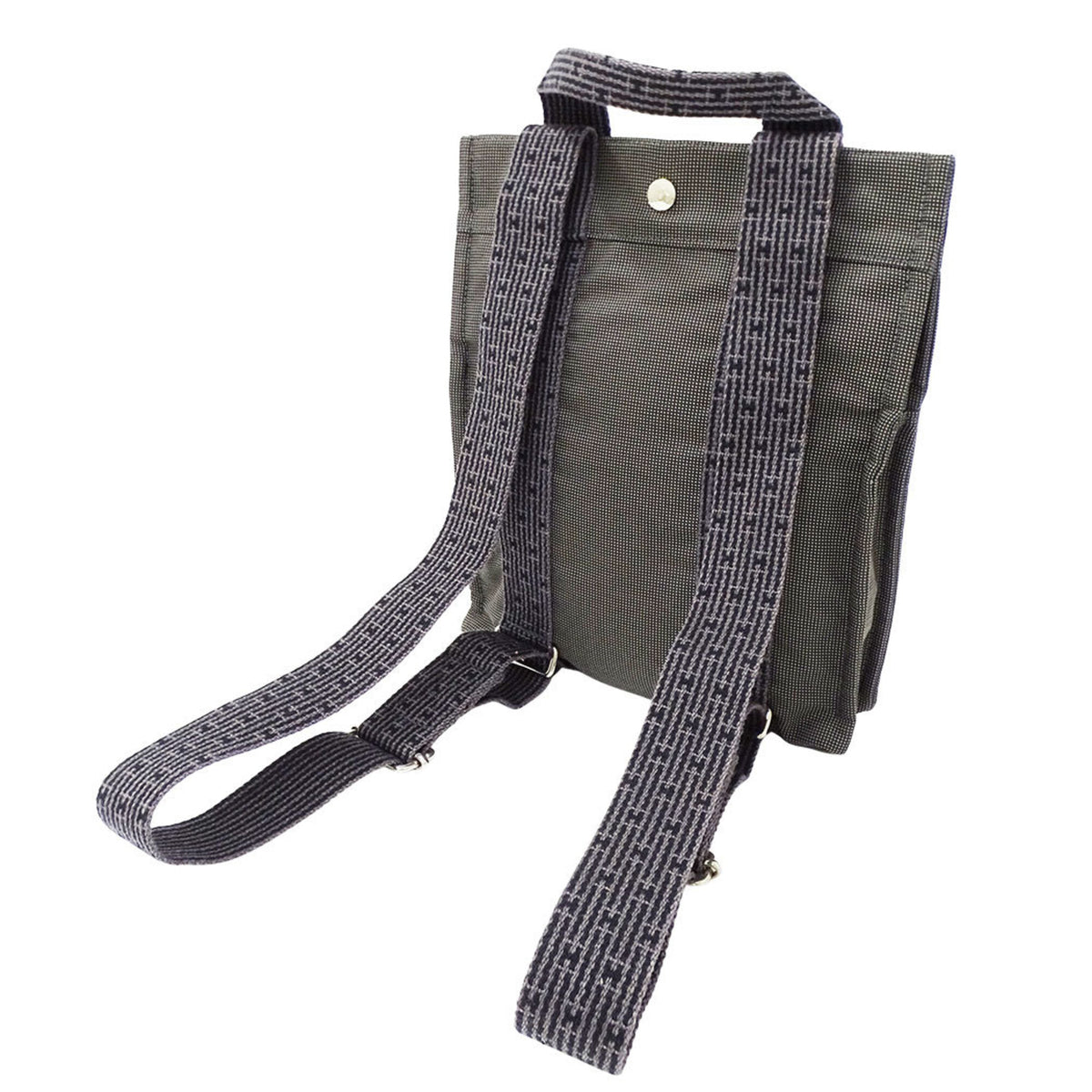 Hermes Gray Canvas Handbag (Pre-Owned)