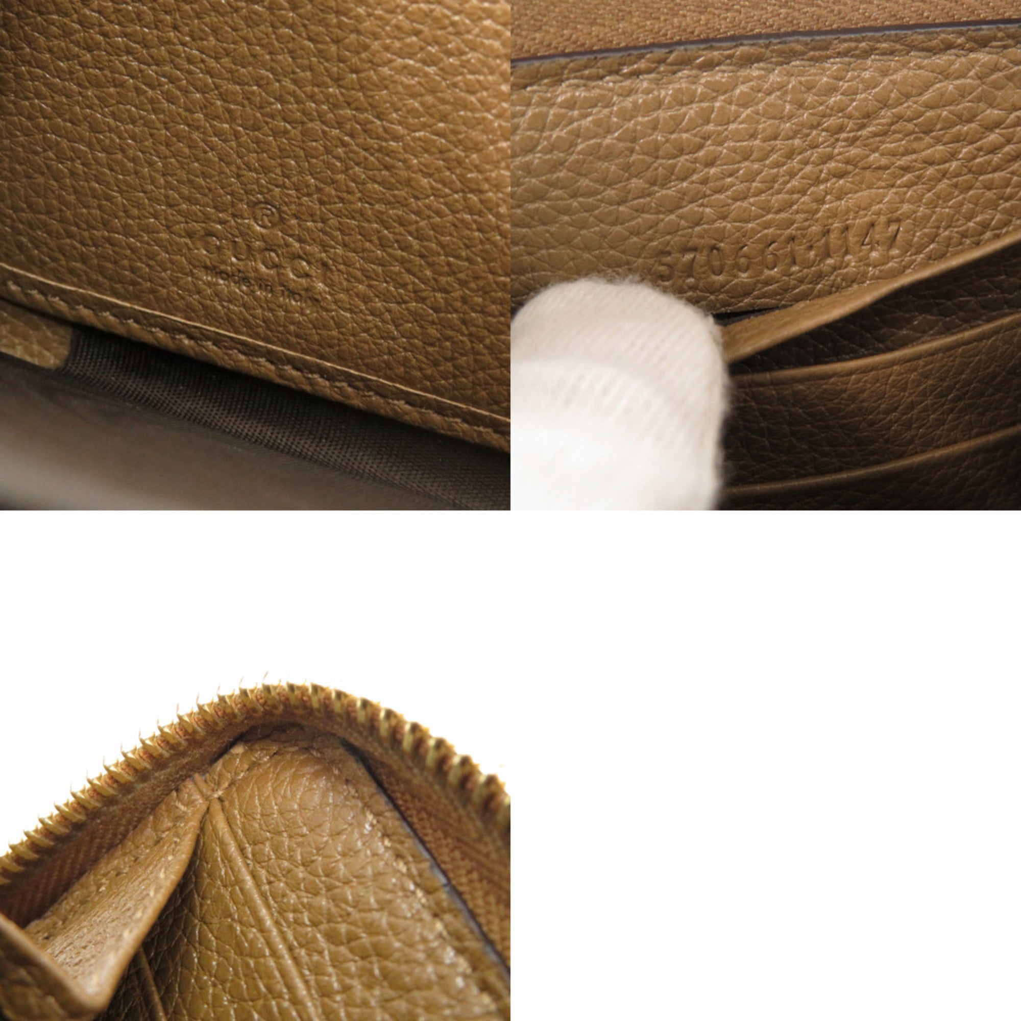 Gucci Brown Leather Long Wallet (Bi-Fold) (Pre-Owned)