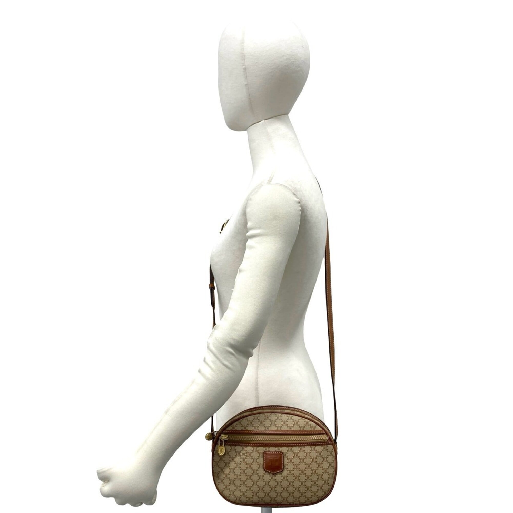 Celine Brown Leather Pvc Pochette Shoulder Bag (Pre-Owned)