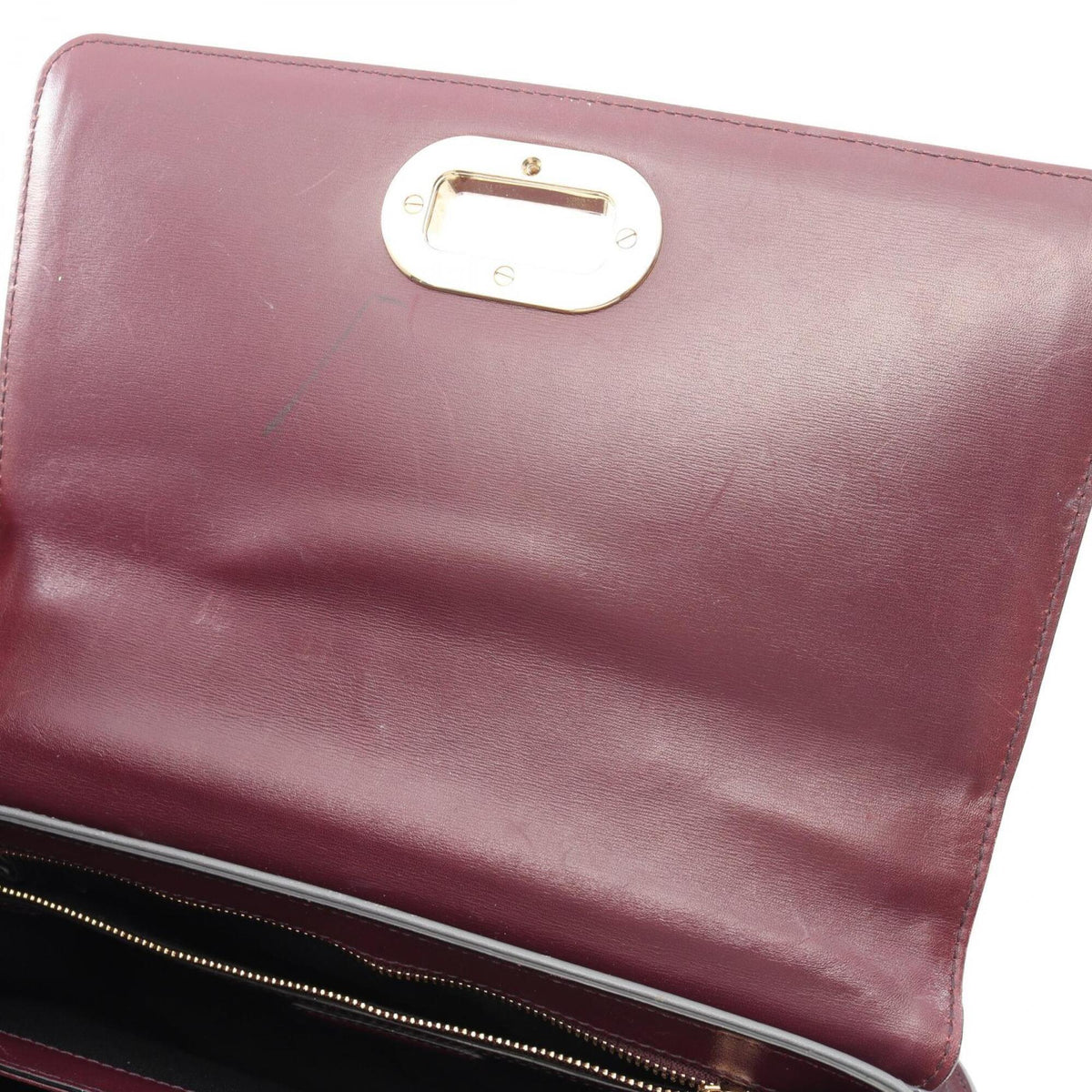 Bvlgari Bordeaux Gray Leather Handbag Shoulder Bag (Pre-Owned)