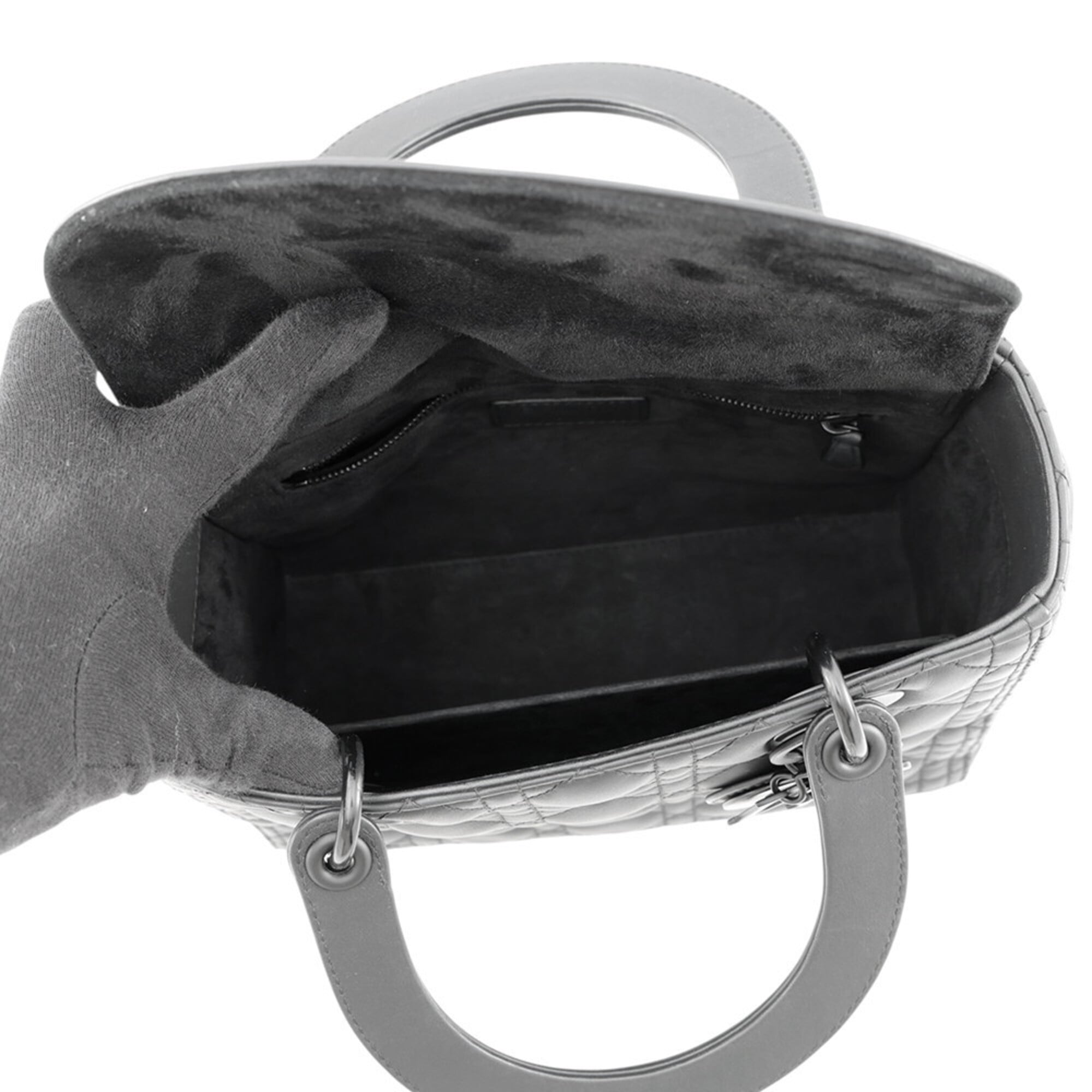 Christian Dior Lady Dior Black Leather Handbag (Pre-Owned)
