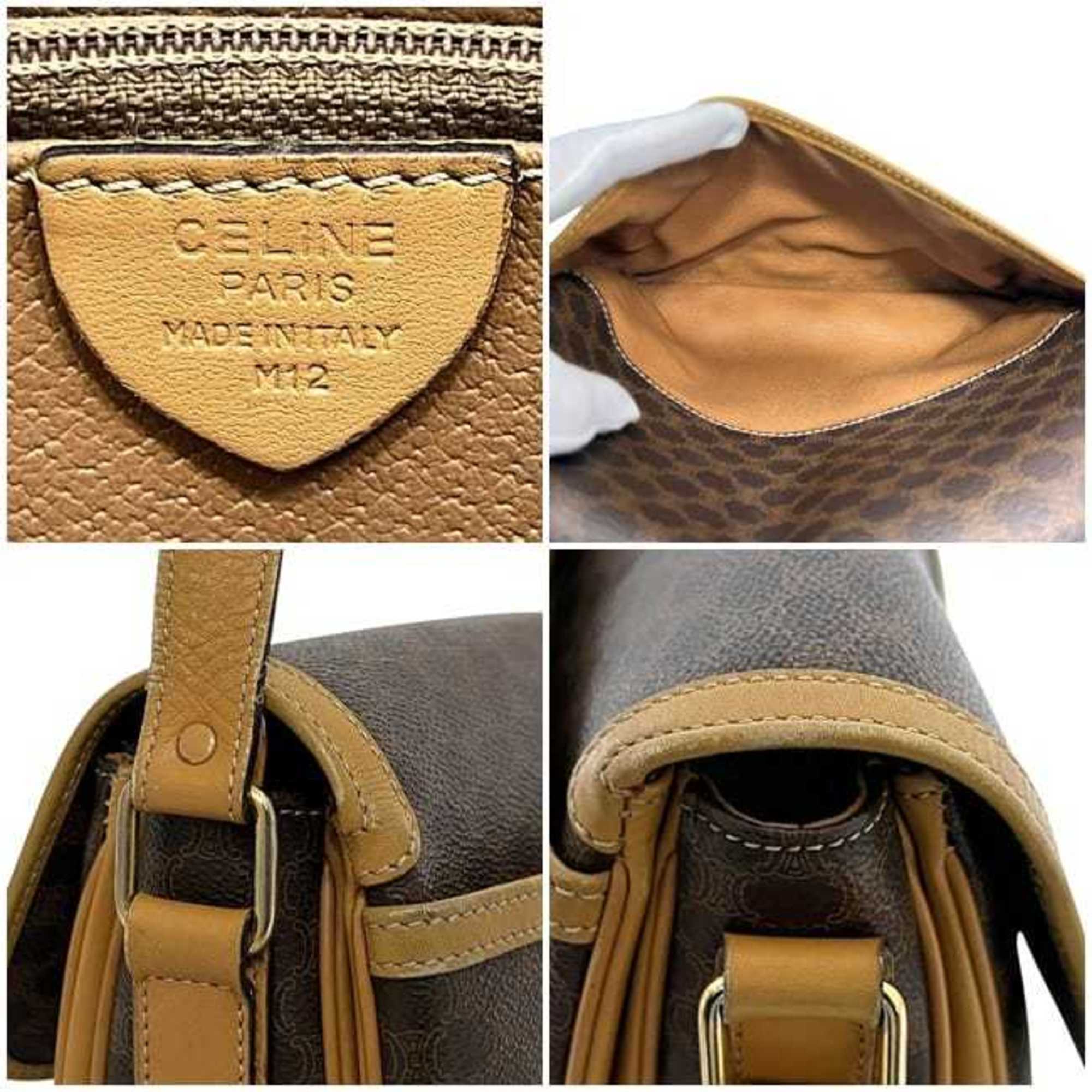 Celine Macadam Brown Pvc Leather Shoulder Bag (Pre-Owned)