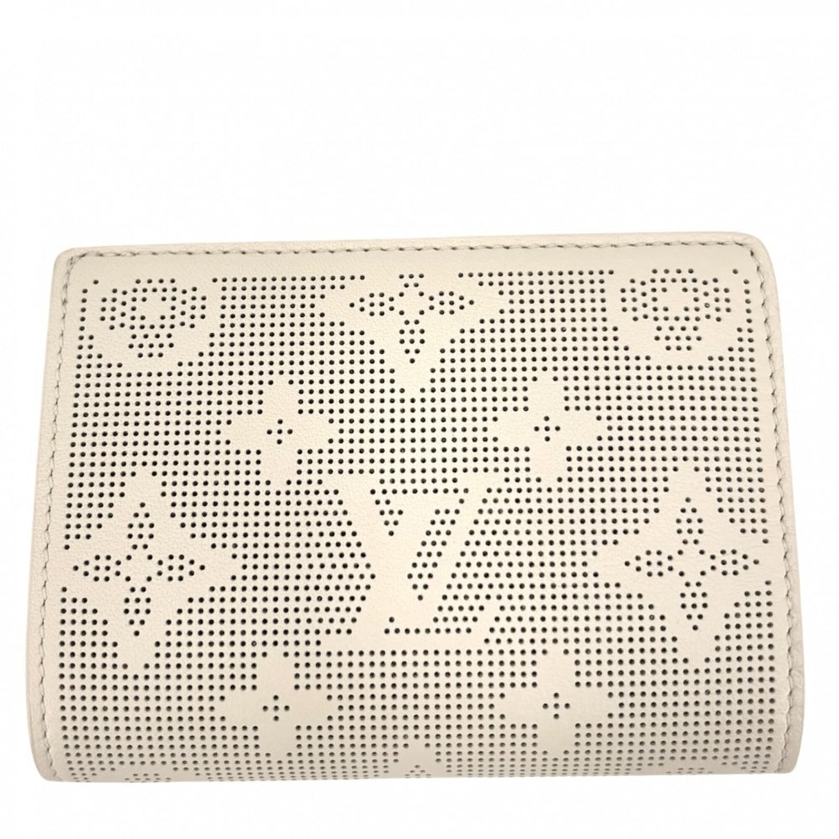 Louis Vuitton Beige Monogram Mahina Leather Wallet (Tri-Fold) (Pre-Owned)