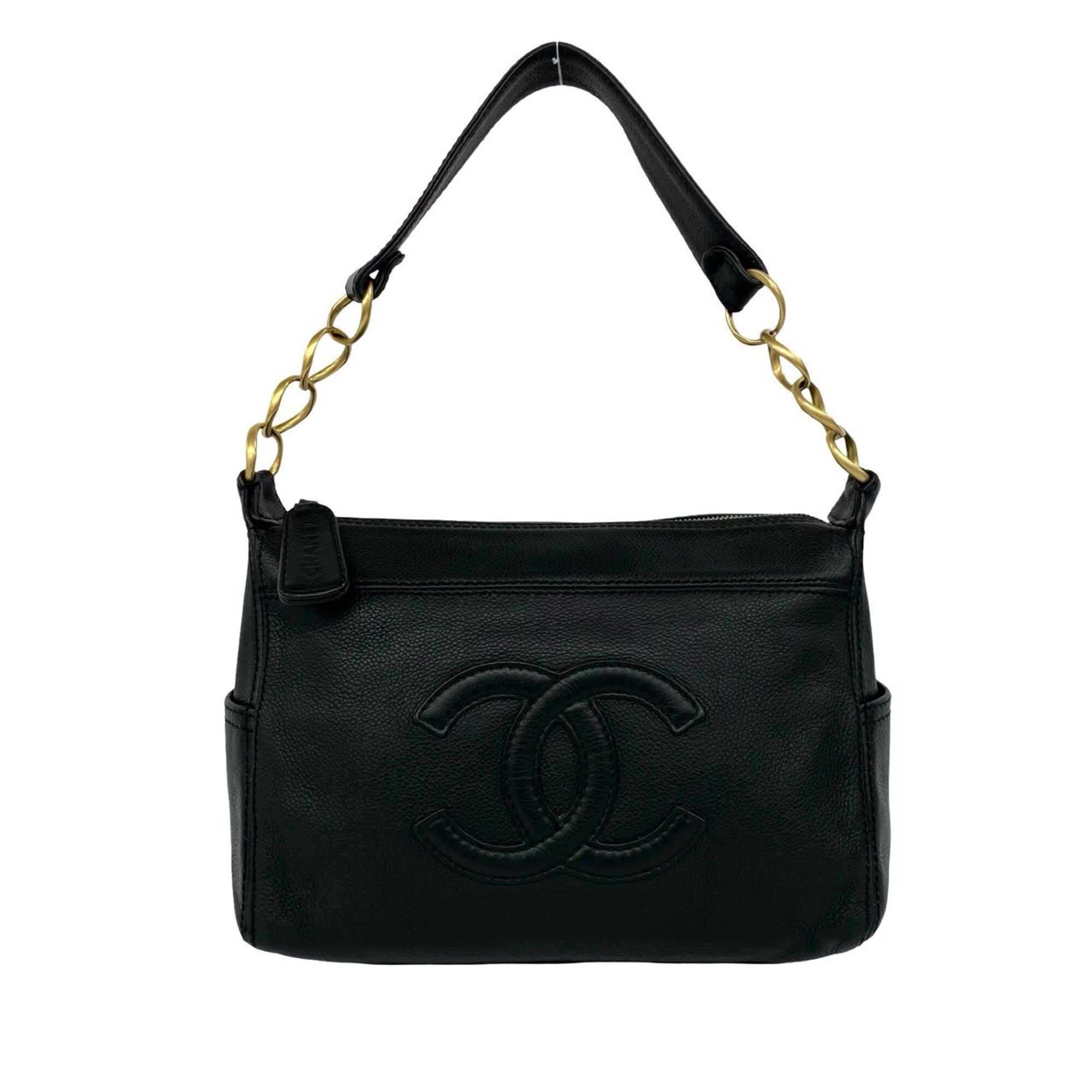Chanel Black Leather Shoulder Bag Tote Bag (Pre-Owned)